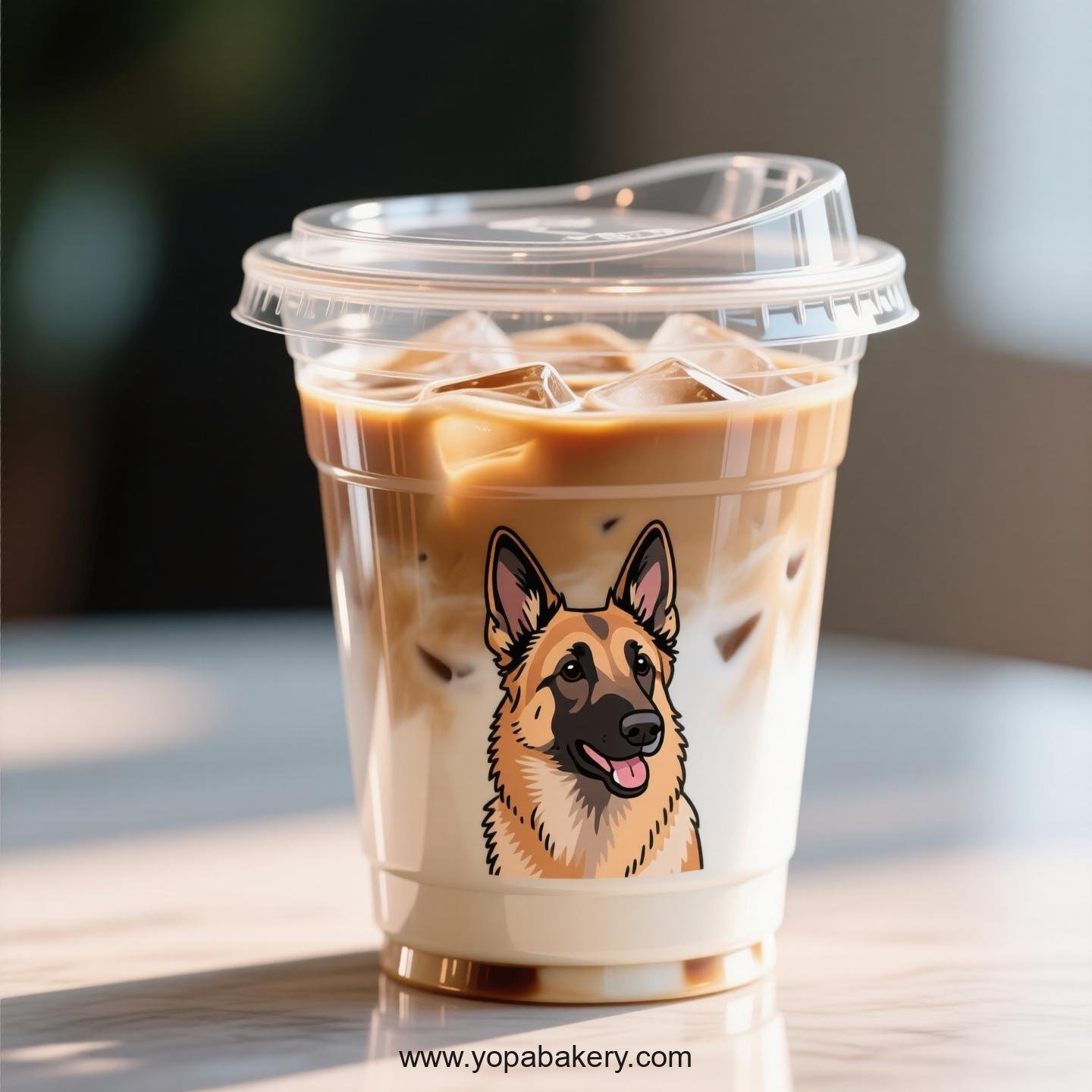 Belgian Malinois Dog Themed Clear Plastic Cups - Disposable PP & PET Coffee Cups with Lids