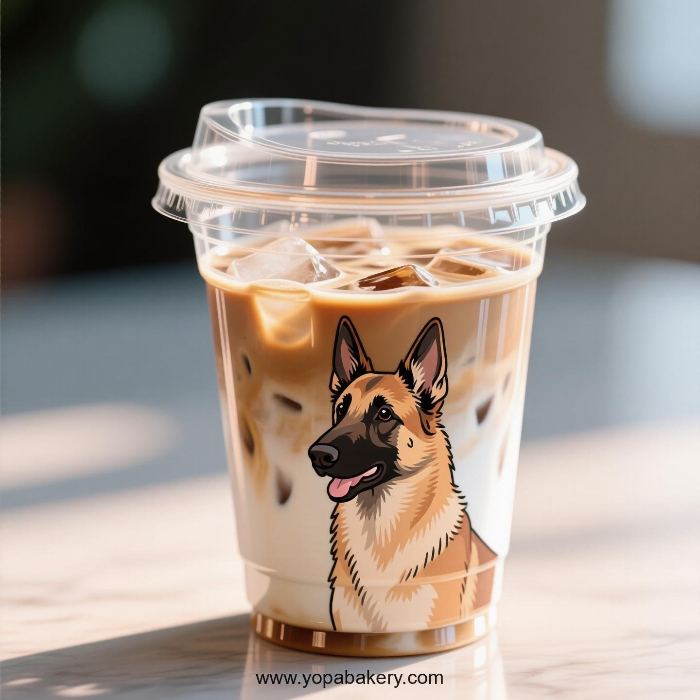 Belgian Malinois Dog Themed Clear Plastic Cups - Disposable PP & PET Coffee Cups with Lids