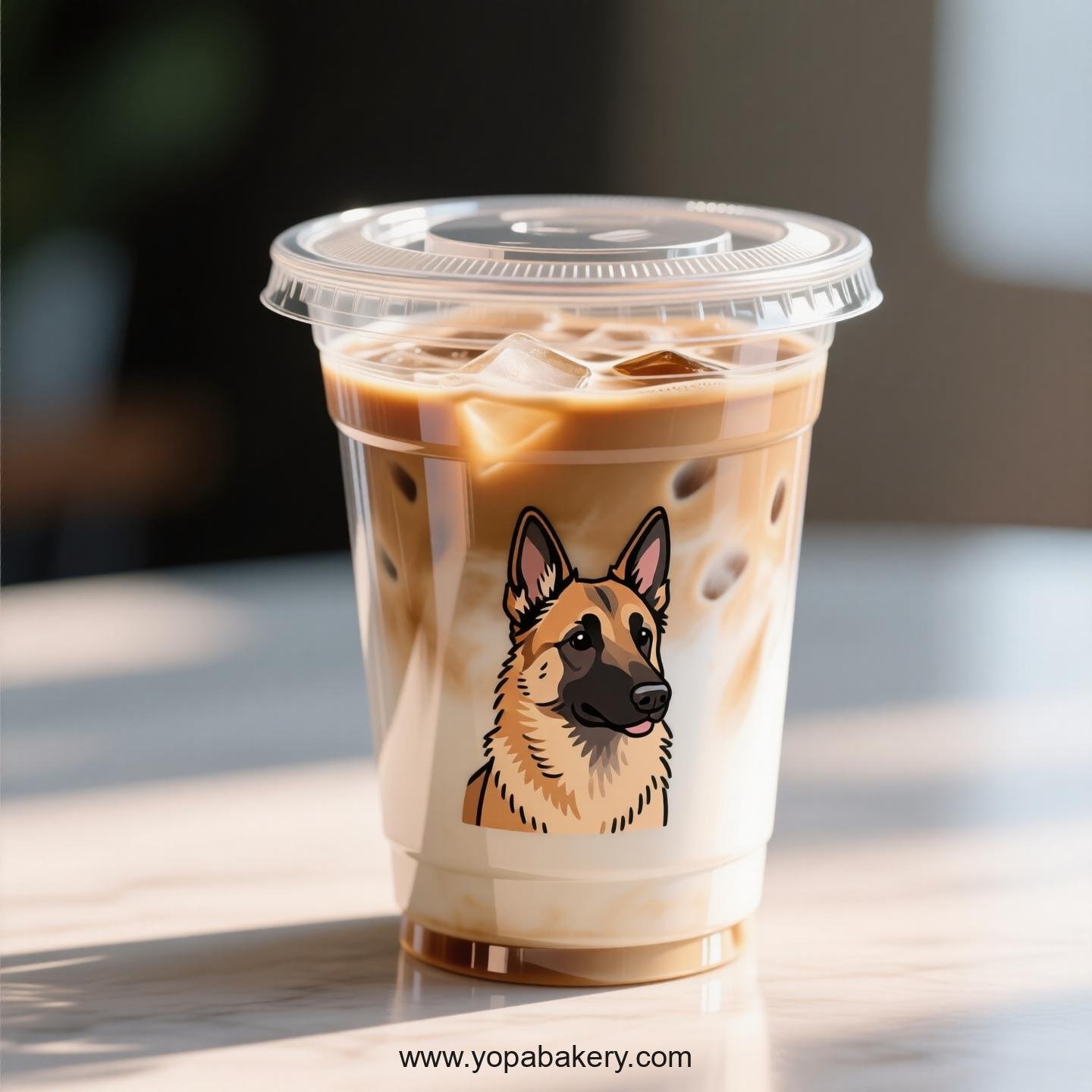 Belgian Malinois Dog Themed Clear Plastic Cups - Disposable PP & PET Coffee Cups with Lids
