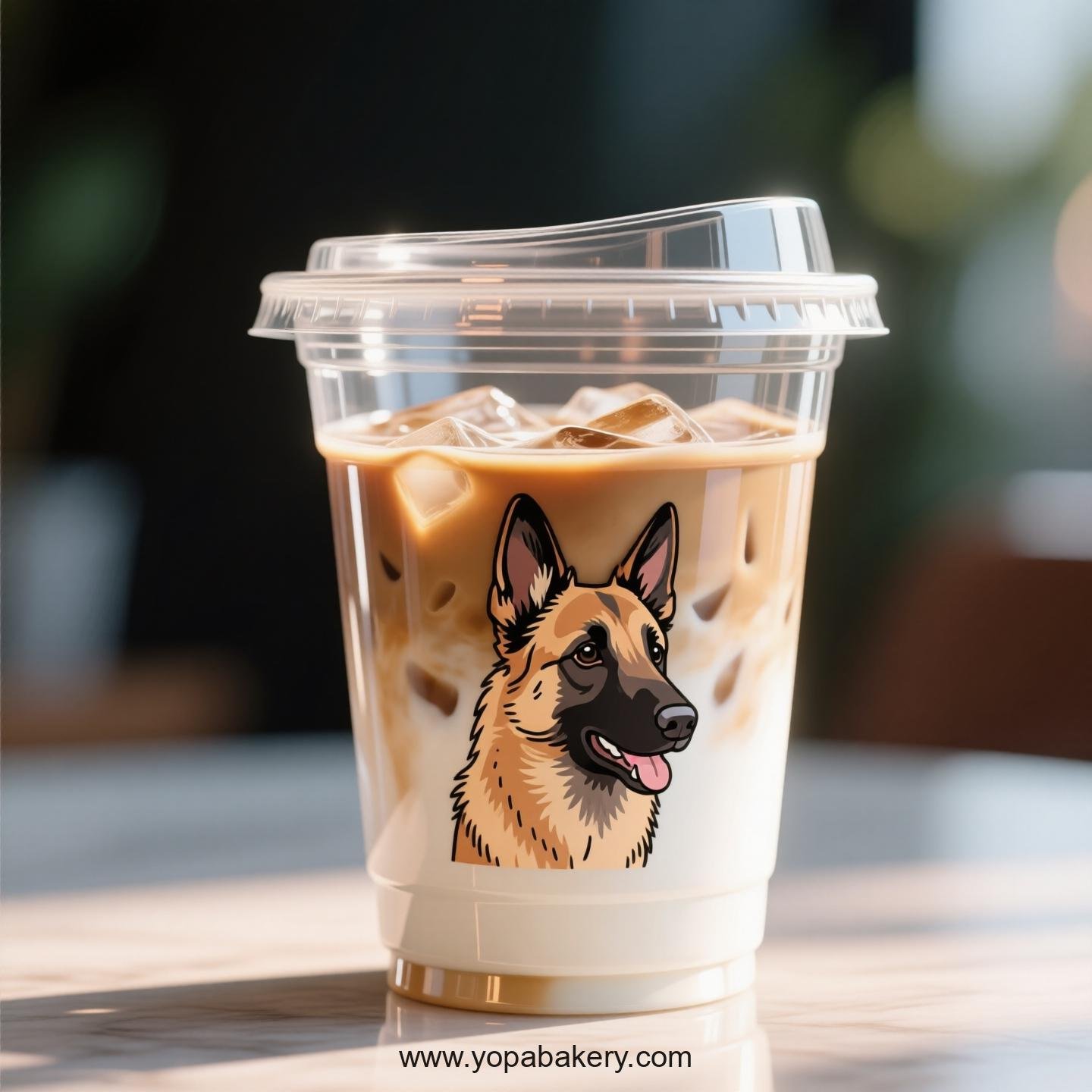 Belgian Malinois Dog Themed Clear Plastic Cups - Disposable PP & PET Coffee Cups with Lids