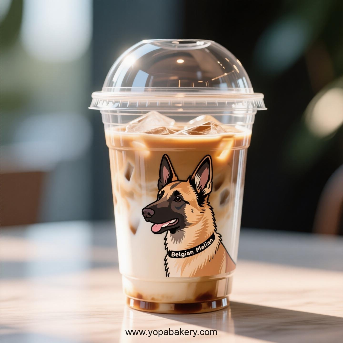 Belgian Malinois Dog Themed Clear Plastic Cups - Disposable PP & PET Coffee Cups with Lids