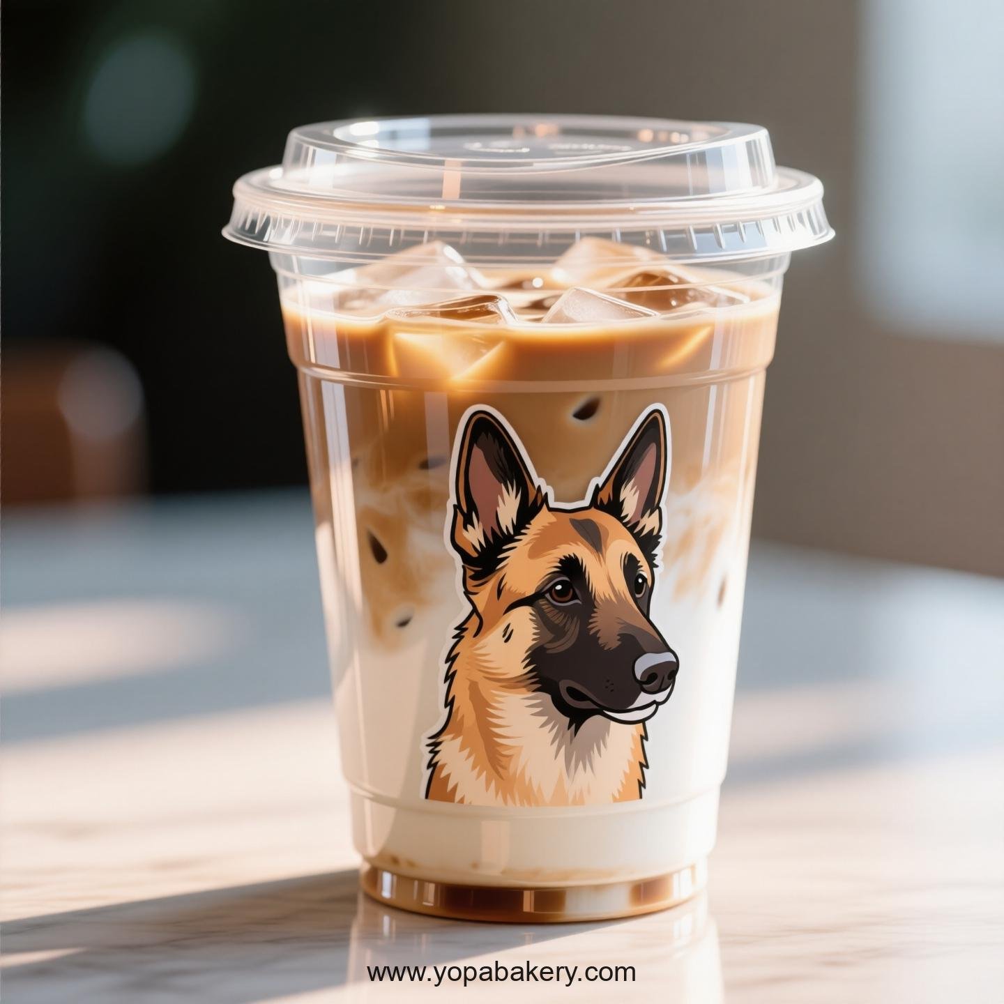 Belgian Malinois Dog Themed Clear Plastic Cups - Disposable PP & PET Coffee Cups with Lids