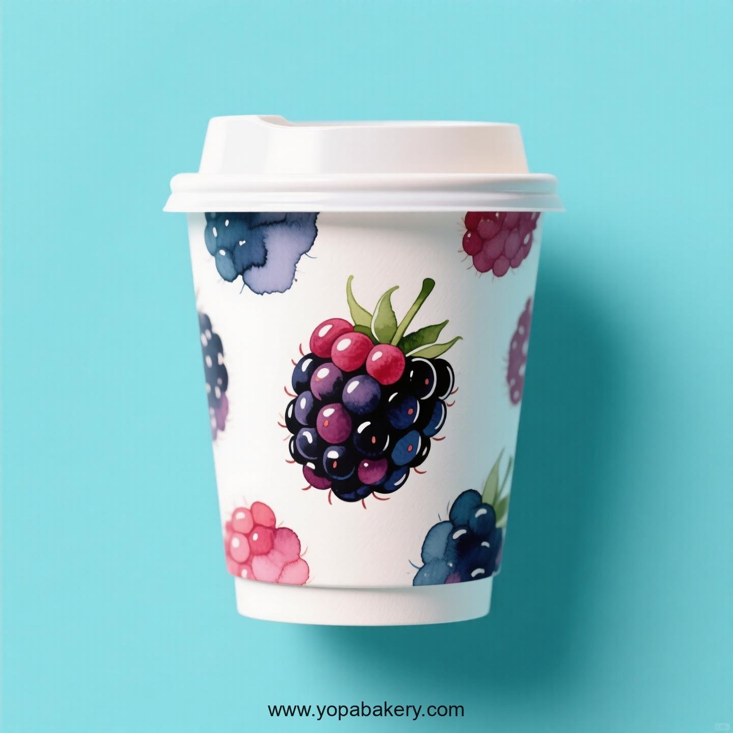 Blackberry Design Paper Coffee Cups Factory: 4-24 oz Custom Logo