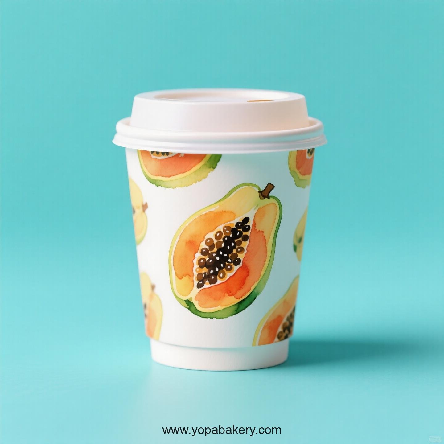 Papaya Design Paper Coffee Cups Factory: 4-24 oz Custom Logo