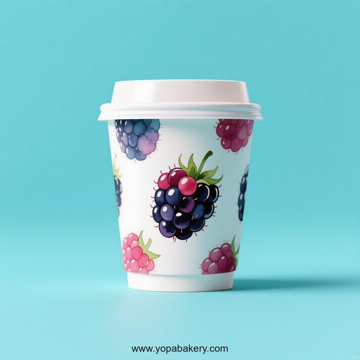Blackberry Design Paper Coffee Cups Factory: 4-24 oz Custom Logo