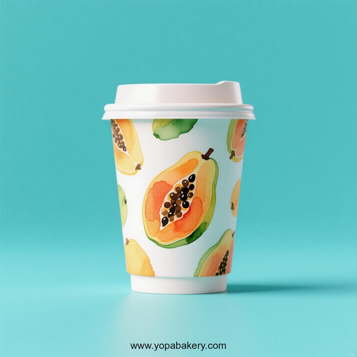 Papaya Design Paper Coffee Cups Factory: 4-24 oz Custom Logo Papaya Design Paper Coffee Cups Factory: 4-24 oz Custom Logo