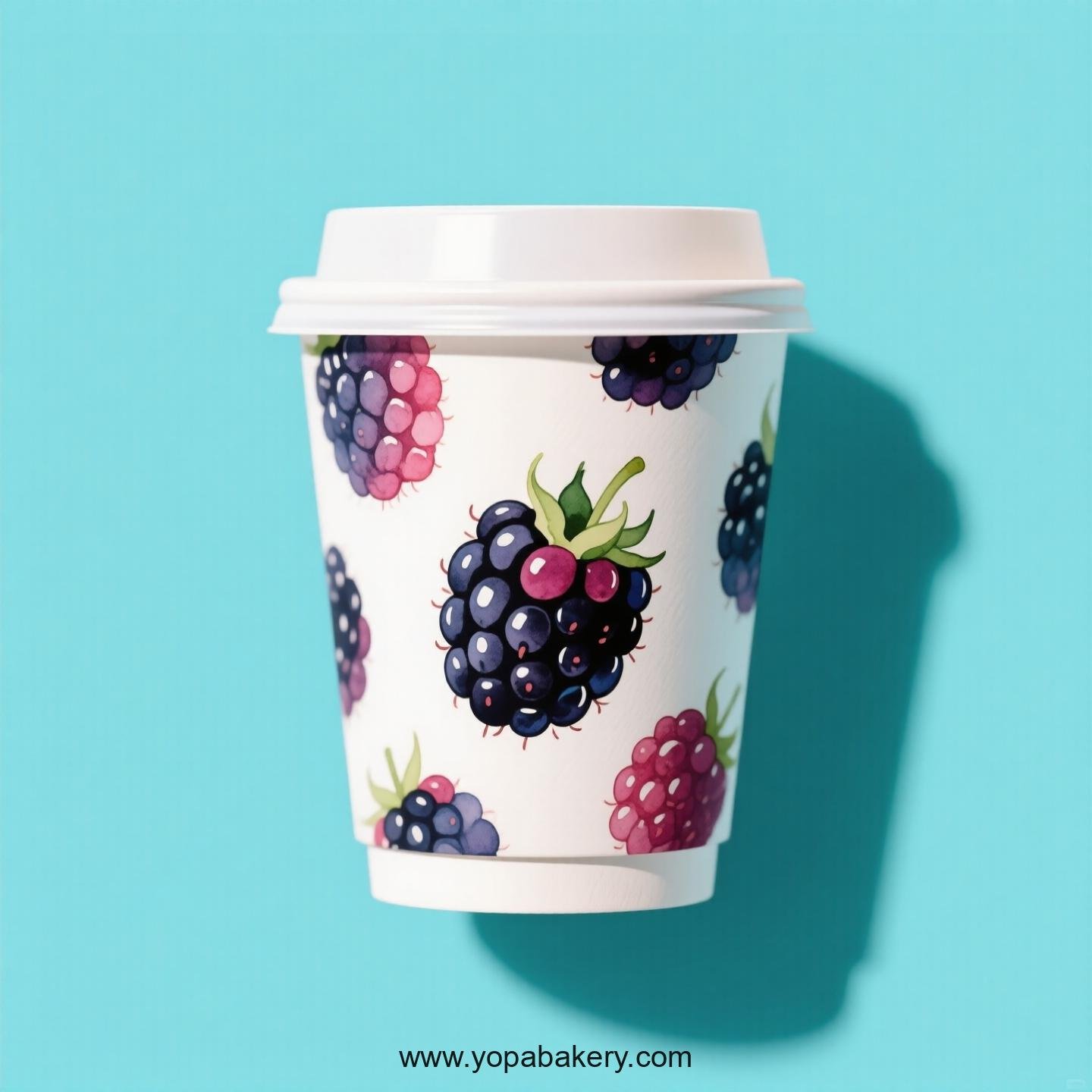 Blackberry Design Paper Coffee Cups Factory: 4-24 oz Custom Logo Blackberry Design Paper Coffee Cups Factory: 4-24 oz Custom Logo