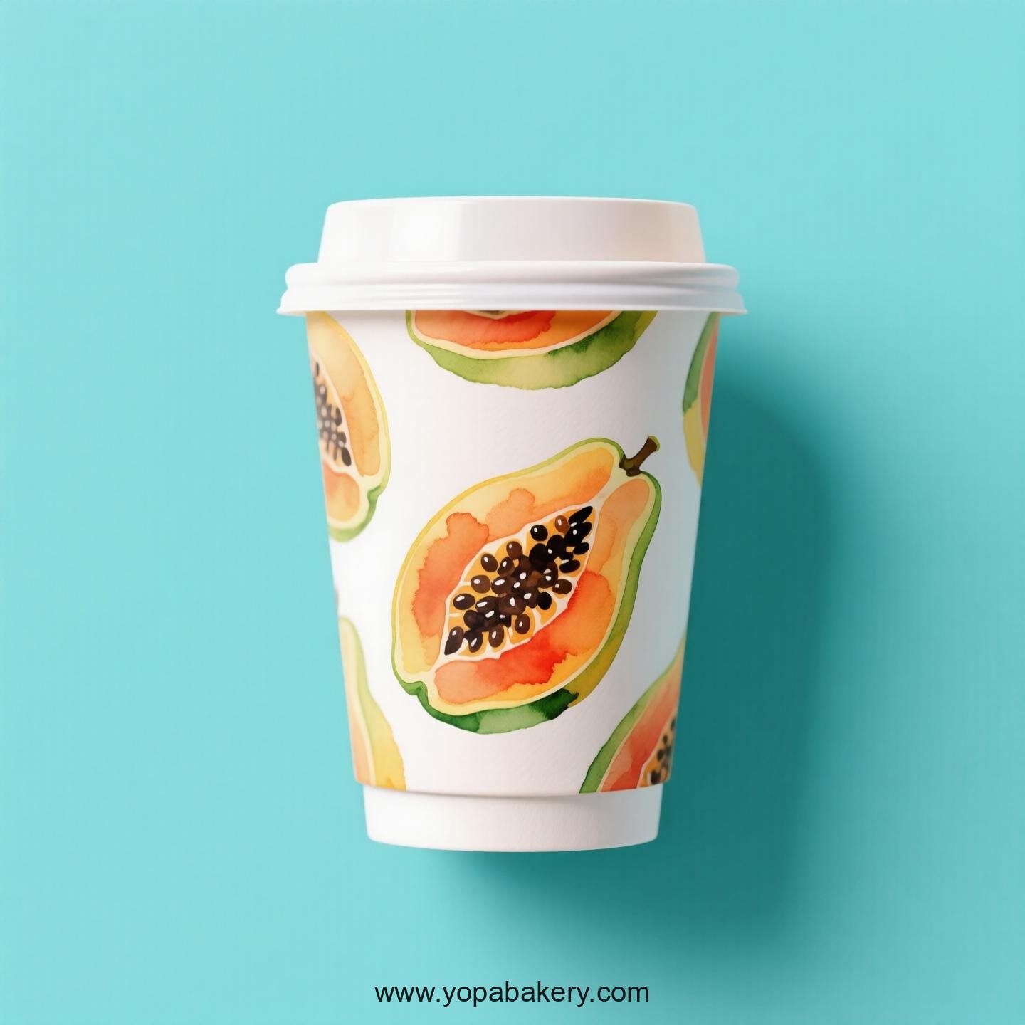 Papaya Design Paper Coffee Cups Factory: 4-24 oz Custom Logo