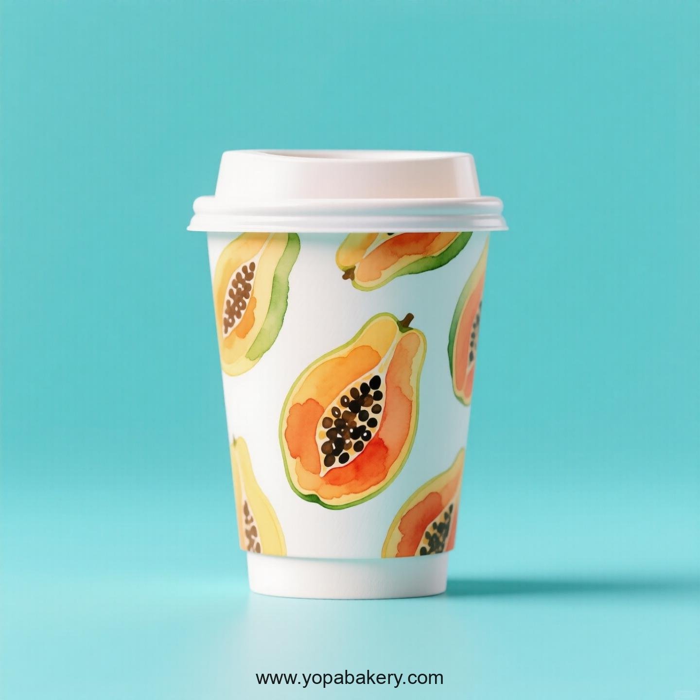 Papaya Design Paper Coffee Cups Factory: 4-24 oz Custom Logo