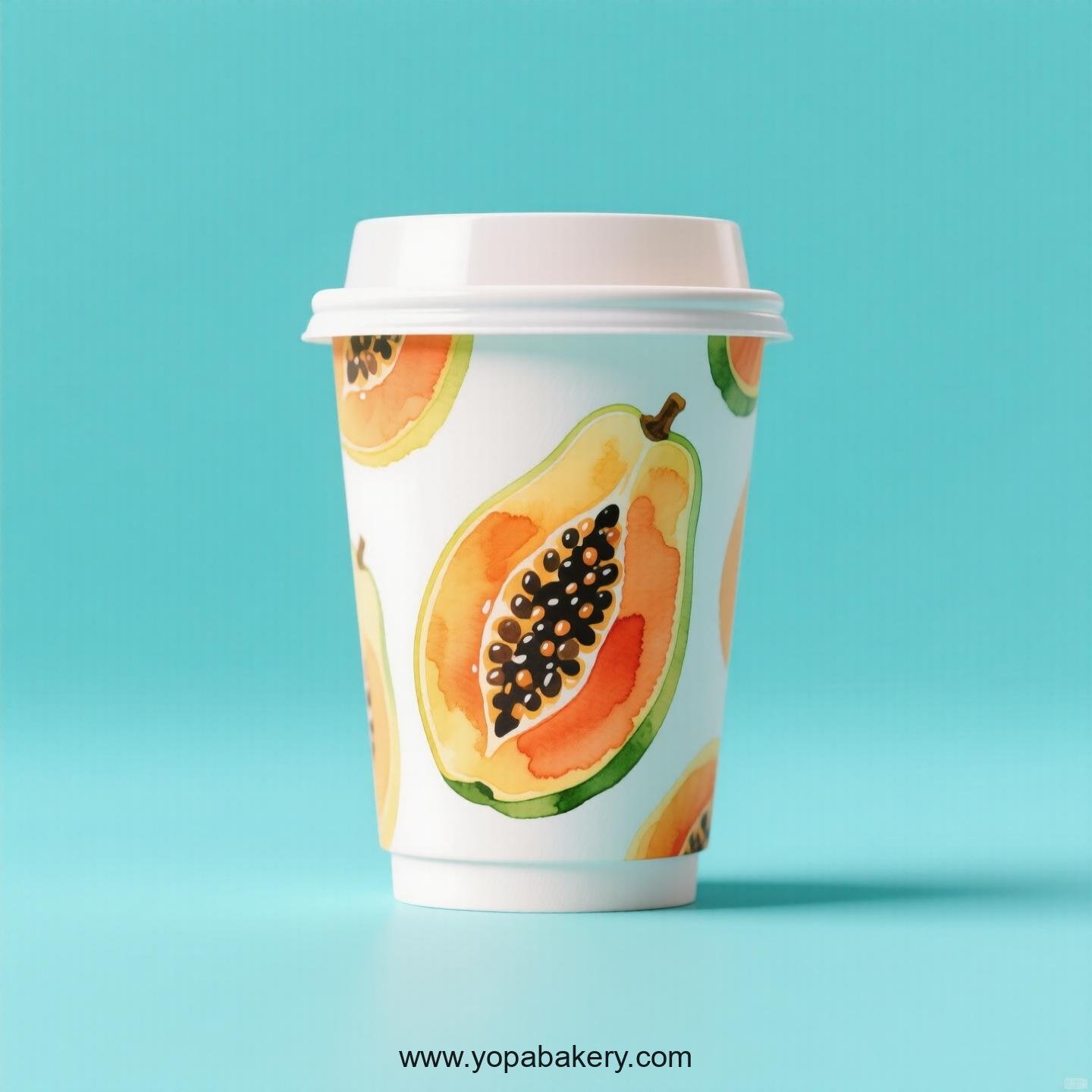 Papaya Design Paper Coffee Cups Factory: 4-24 oz Custom Logo