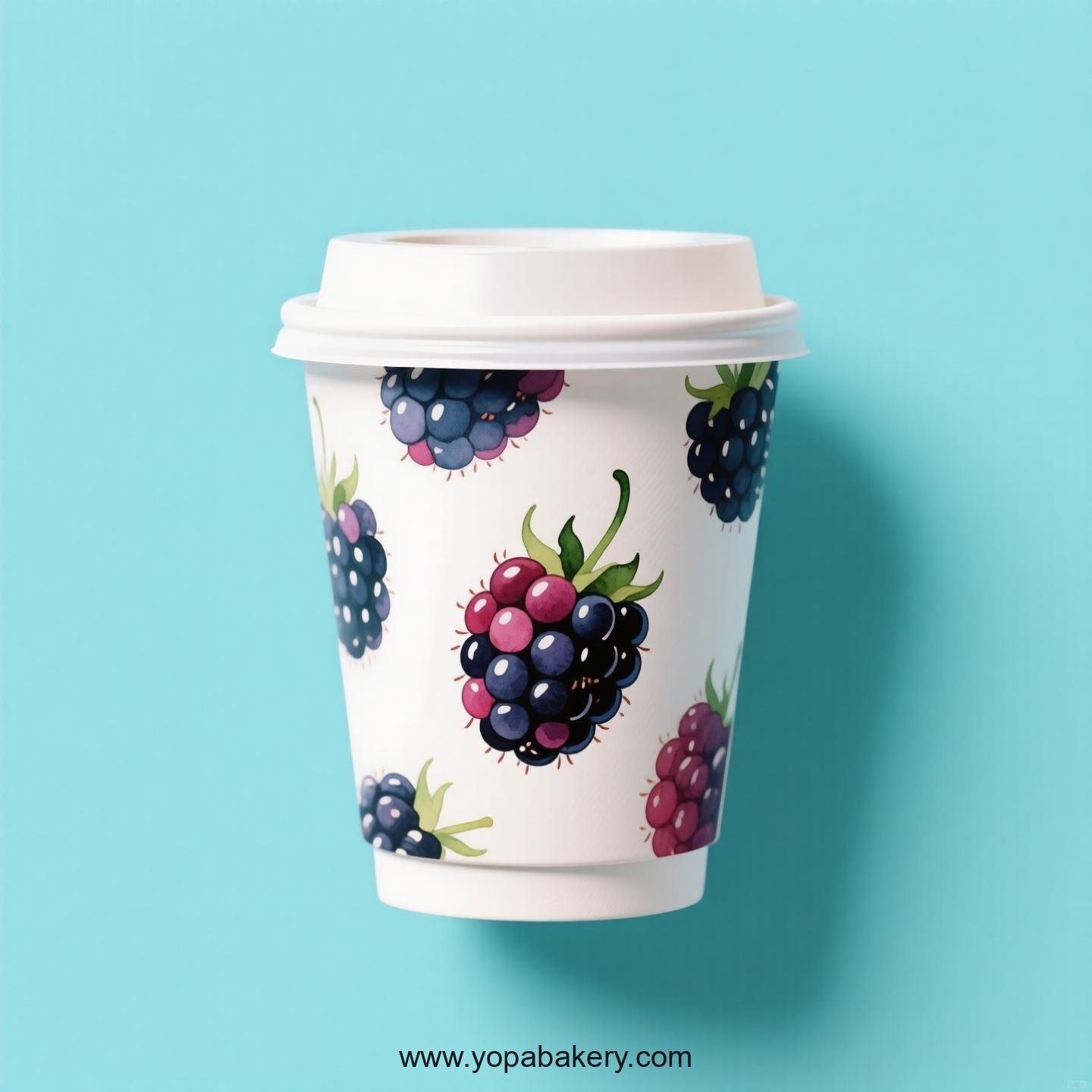 Blackberry Design Paper Coffee Cups Factory: 4-24 oz Custom Logo