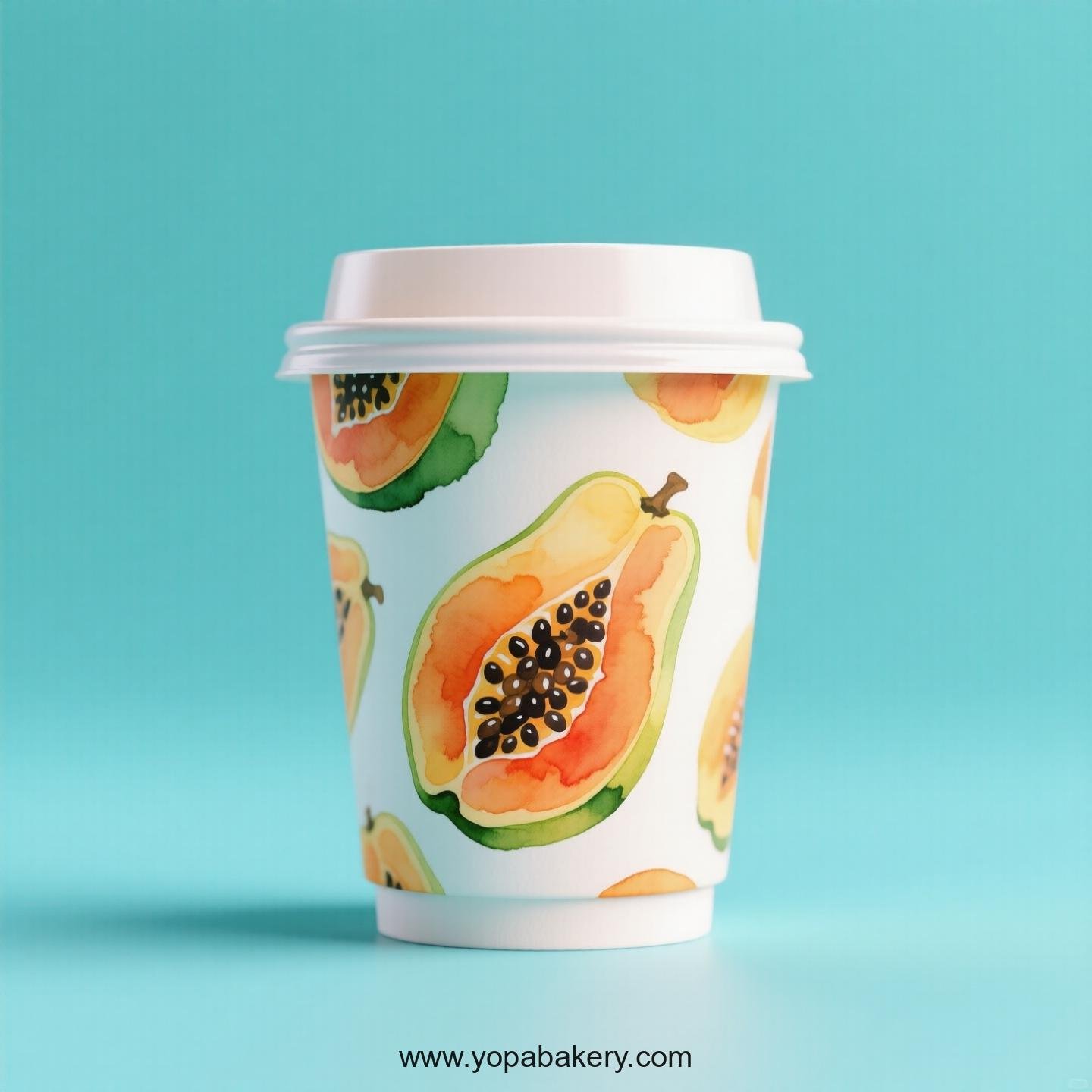 Papaya Design Paper Coffee Cups Factory: 4-24 oz Custom Logo