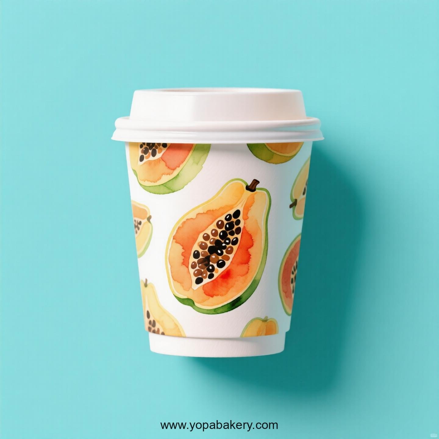 Papaya Design Paper Coffee Cups Factory: 4-24 oz Custom Logo