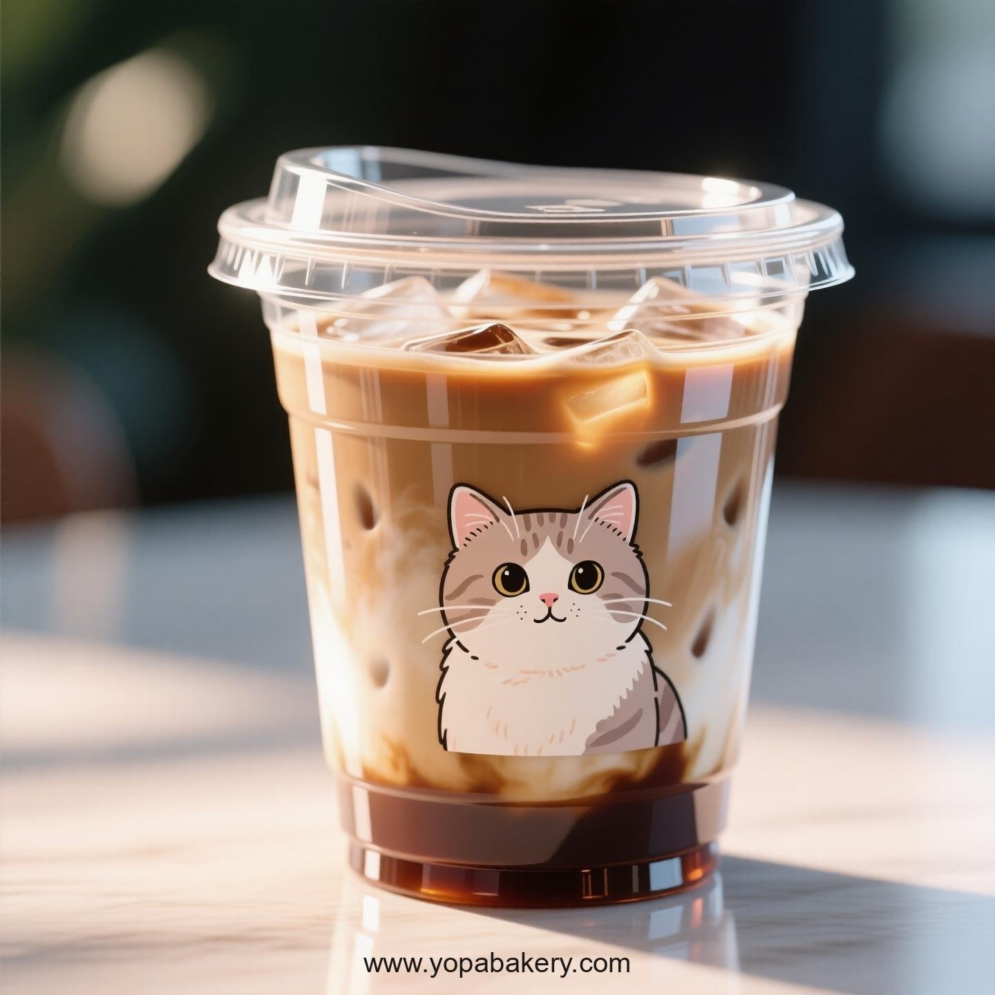 British Shorthair Themed Clear Plastic Cups - Disposable PP & PET Coffee Cups with Lids