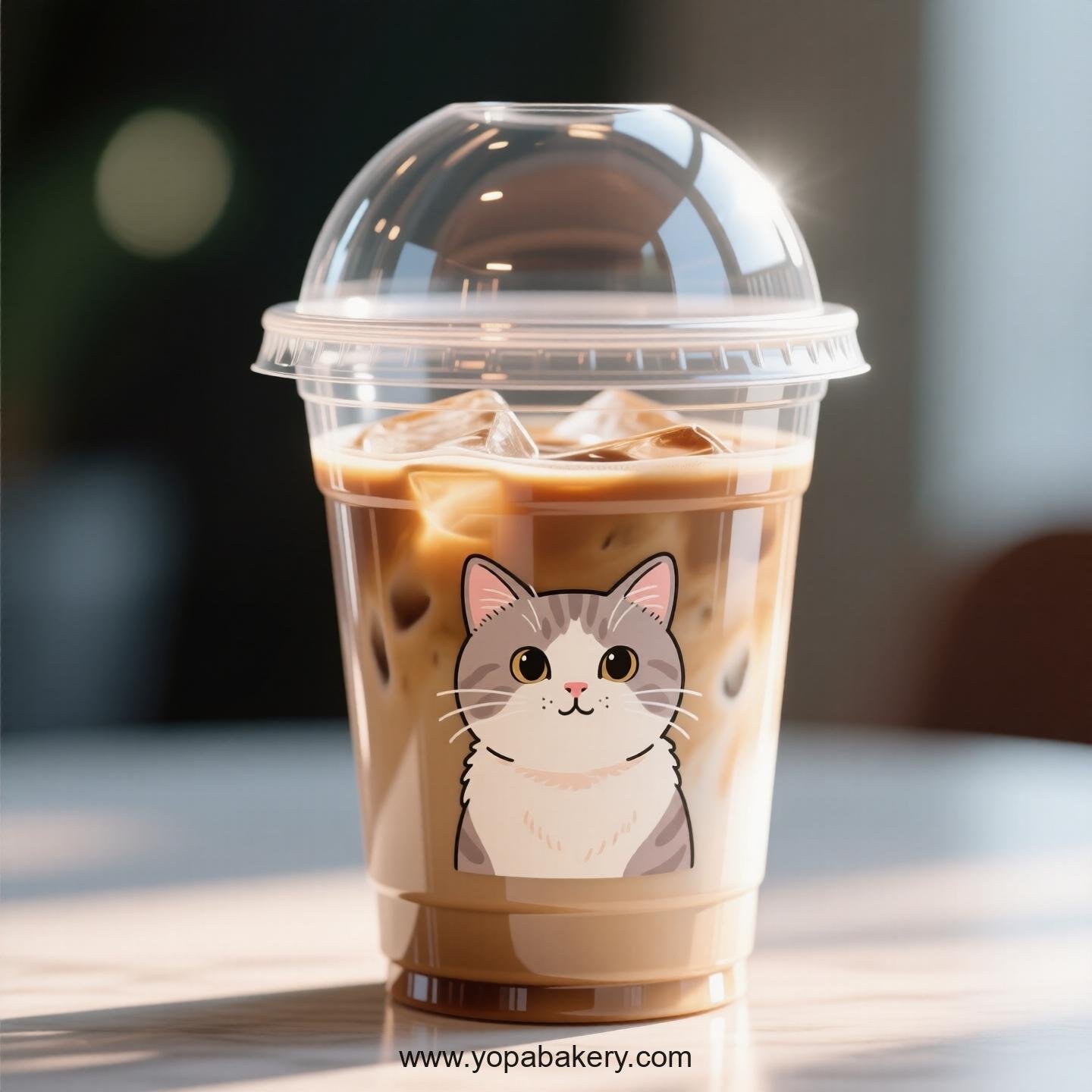 British Shorthair Themed Clear Plastic Cups - Disposable PP & PET Coffee Cups with Lids