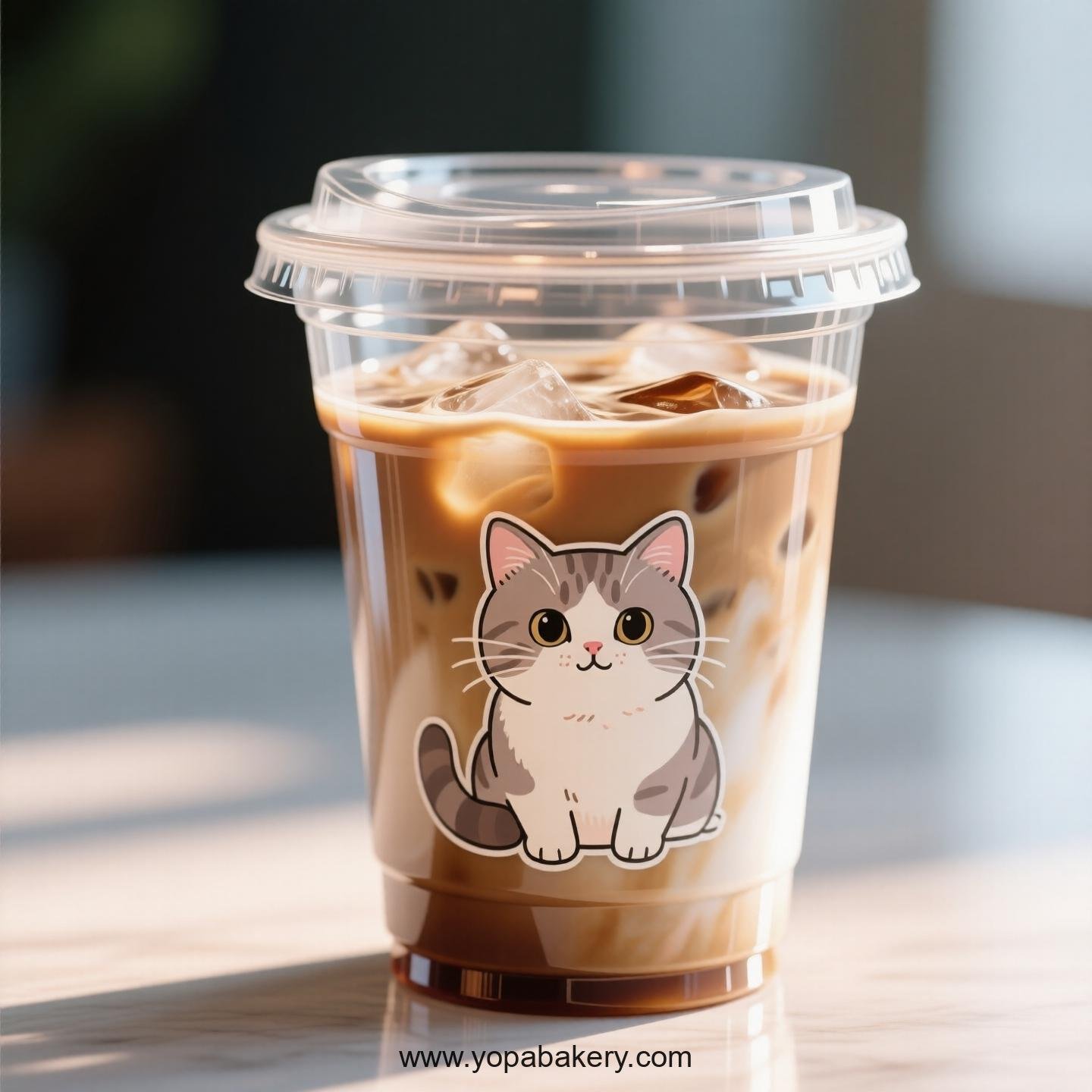 British Shorthair Themed Clear Plastic Cups - Disposable PP & PET Coffee Cups with Lids