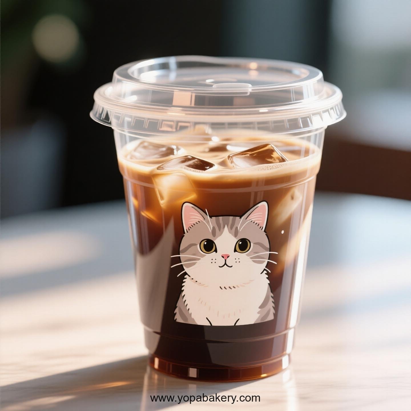 British Shorthair Themed Clear Plastic Cups - Disposable PP & PET Coffee Cups with Lids