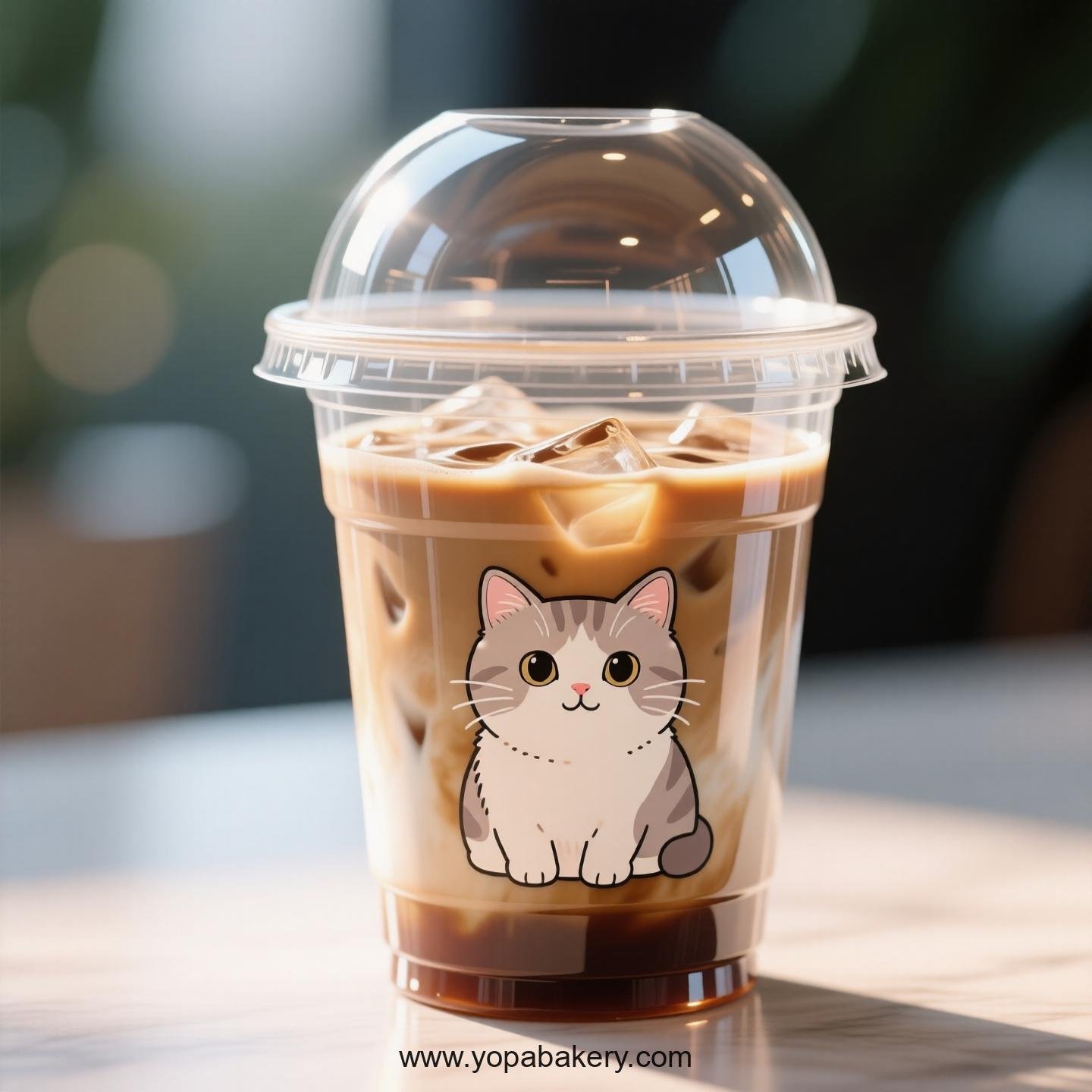British Shorthair Themed Clear Plastic Cups - Disposable PP & PET Coffee Cups with Lids