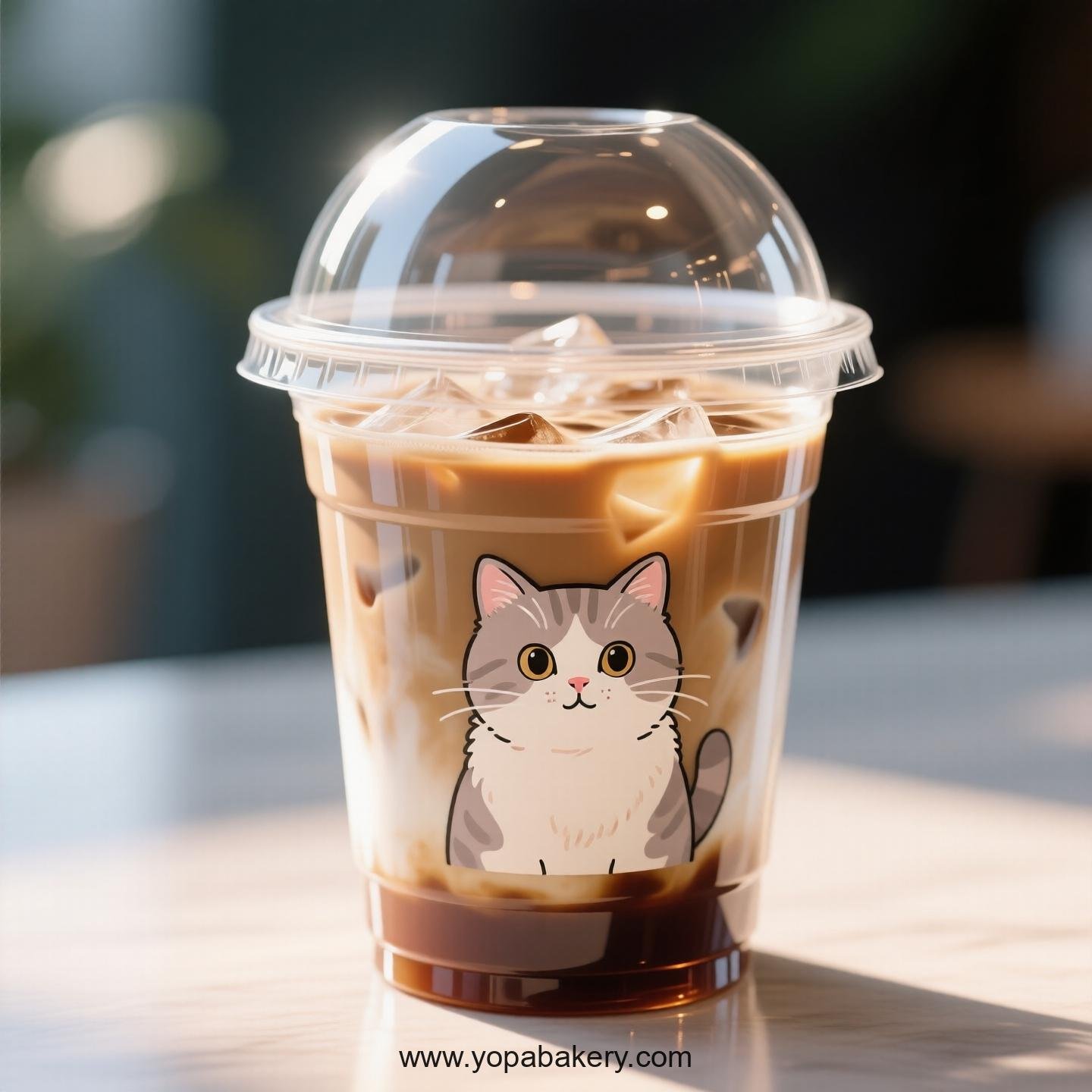 British Shorthair Themed Clear Plastic Cups - Disposable PP & PET Coffee Cups with Lids