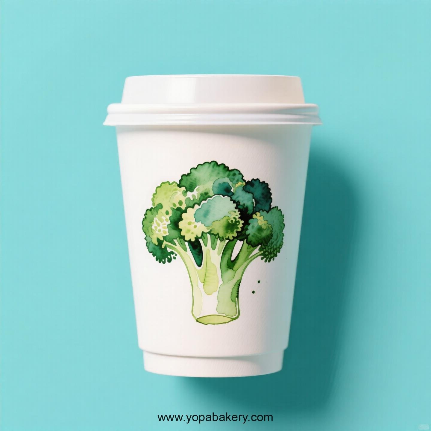 Broccoli Design Paper Coffee Cups Factory: 4-24 oz Custom Logo