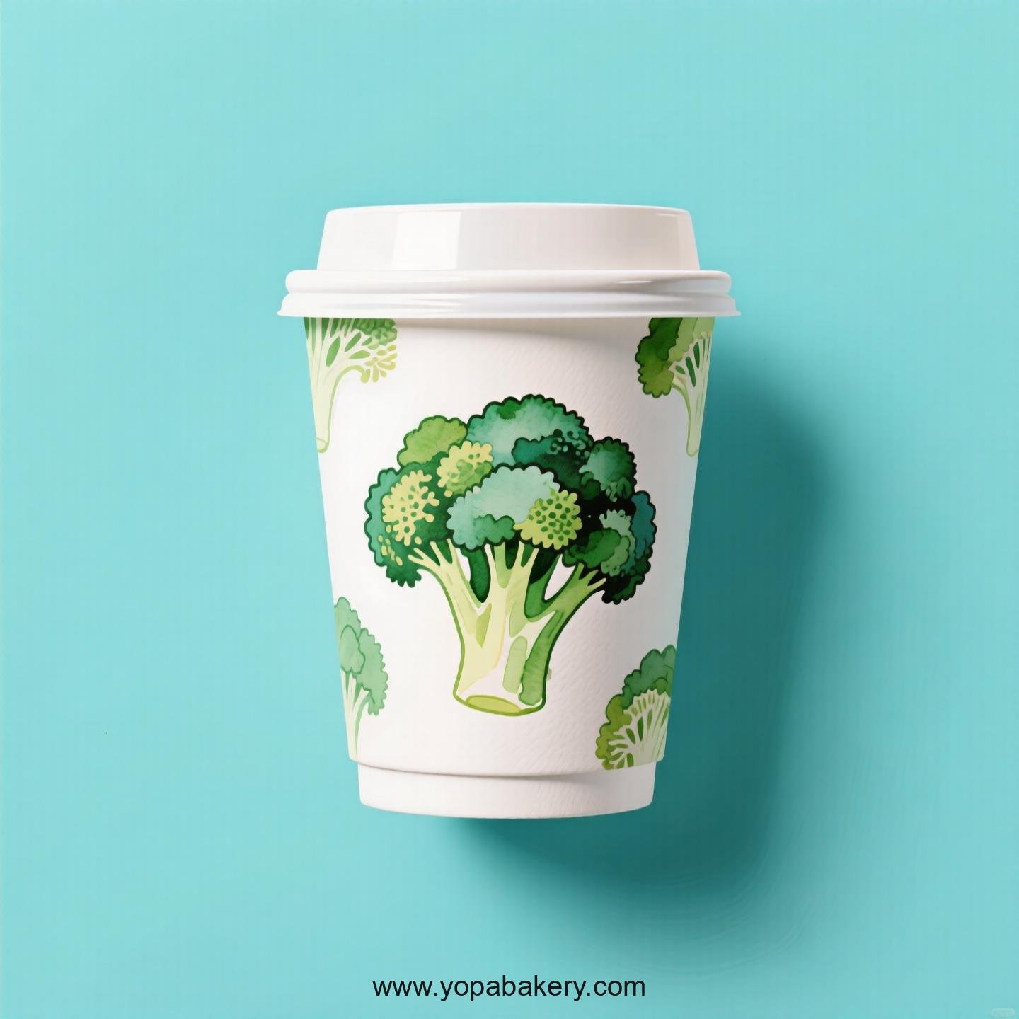 Broccoli Design Paper Coffee Cups Factory: 4-24 oz Custom Logo Broccoli Design Paper Coffee Cups Factory: 4-24 oz Custom Logo