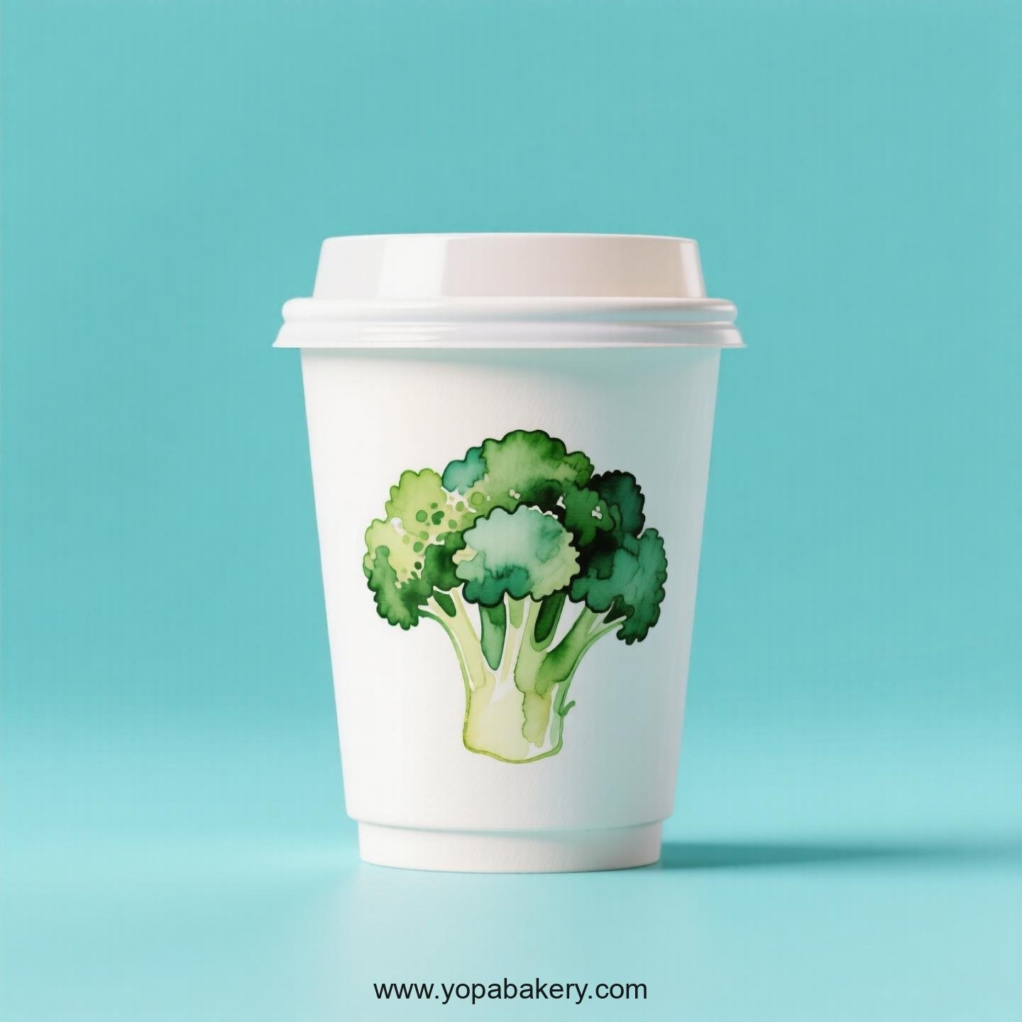 Broccoli Design Paper Coffee Cups Factory: 4-24 oz Custom Logo