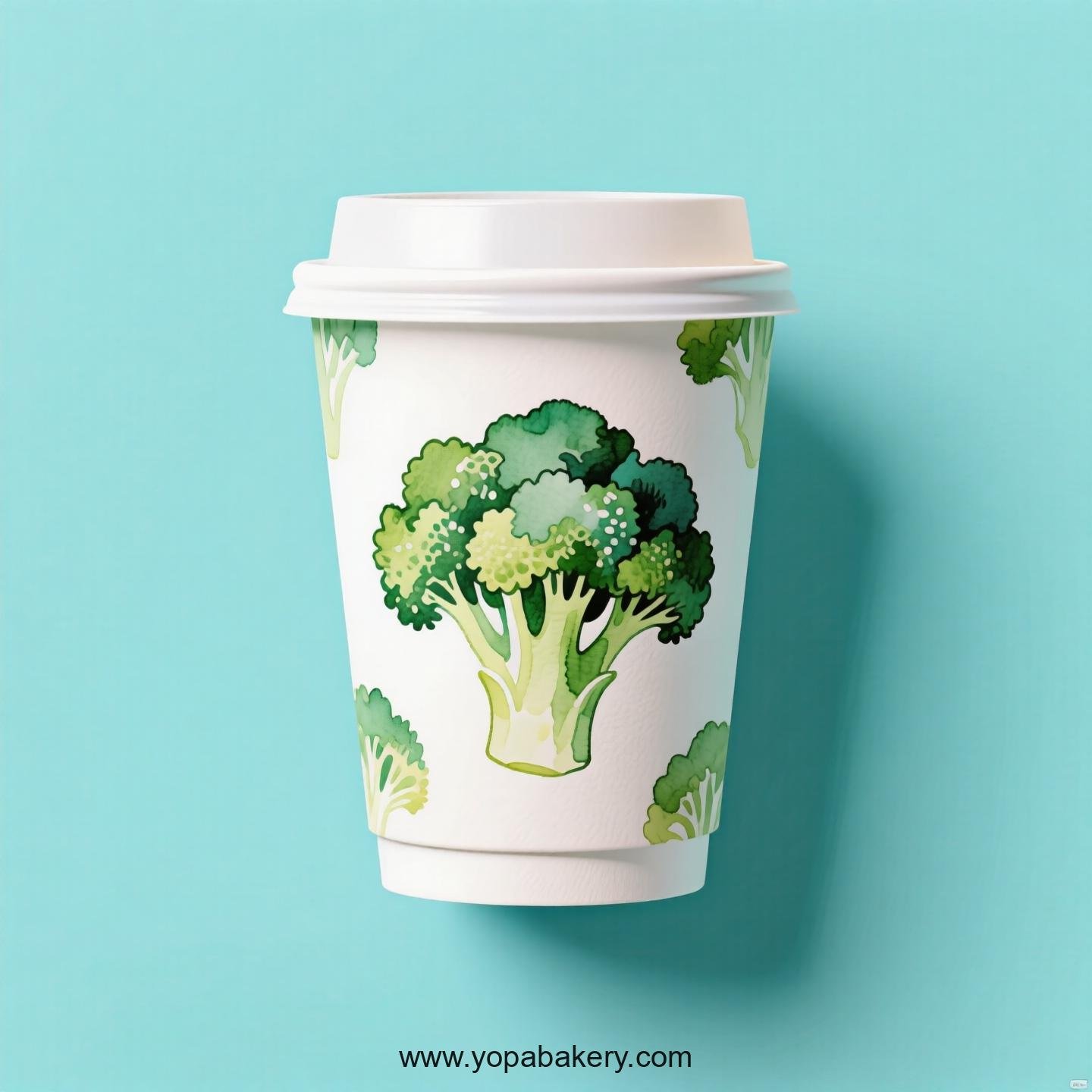 Broccoli Design Paper Coffee Cups Factory: 4-24 oz Custom Logo