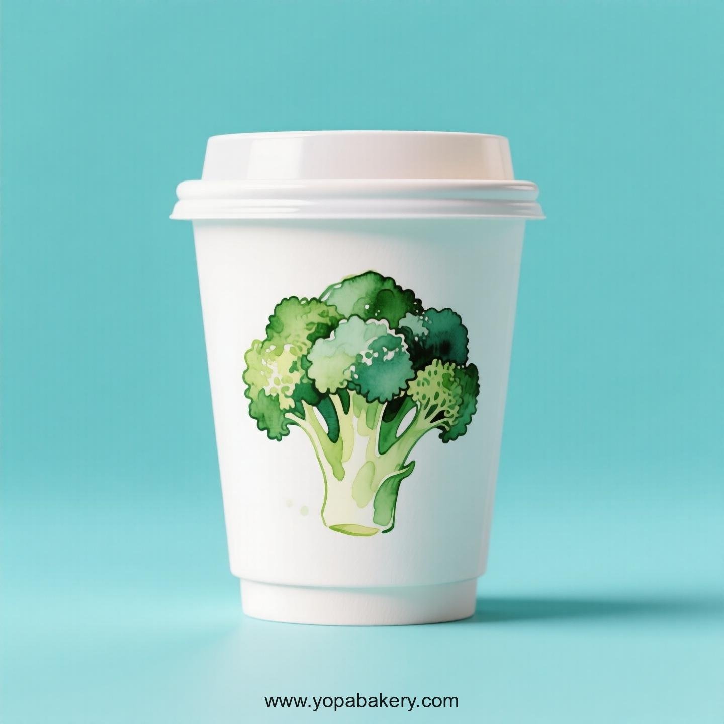 Broccoli Design Paper Coffee Cups Factory: 4-24 oz Custom Logo