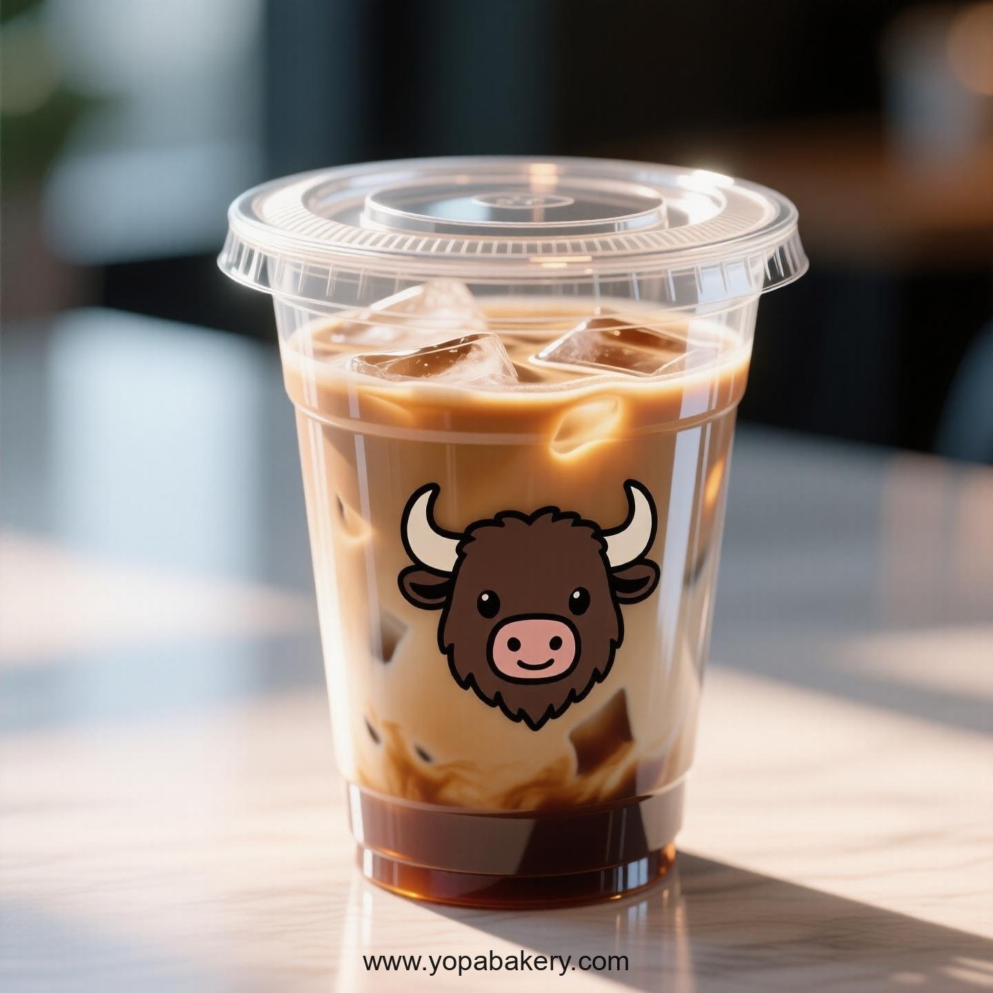 Buffalo Themed Clear Plastic Cups - Disposable PP & PET Coffee Cups with Lids