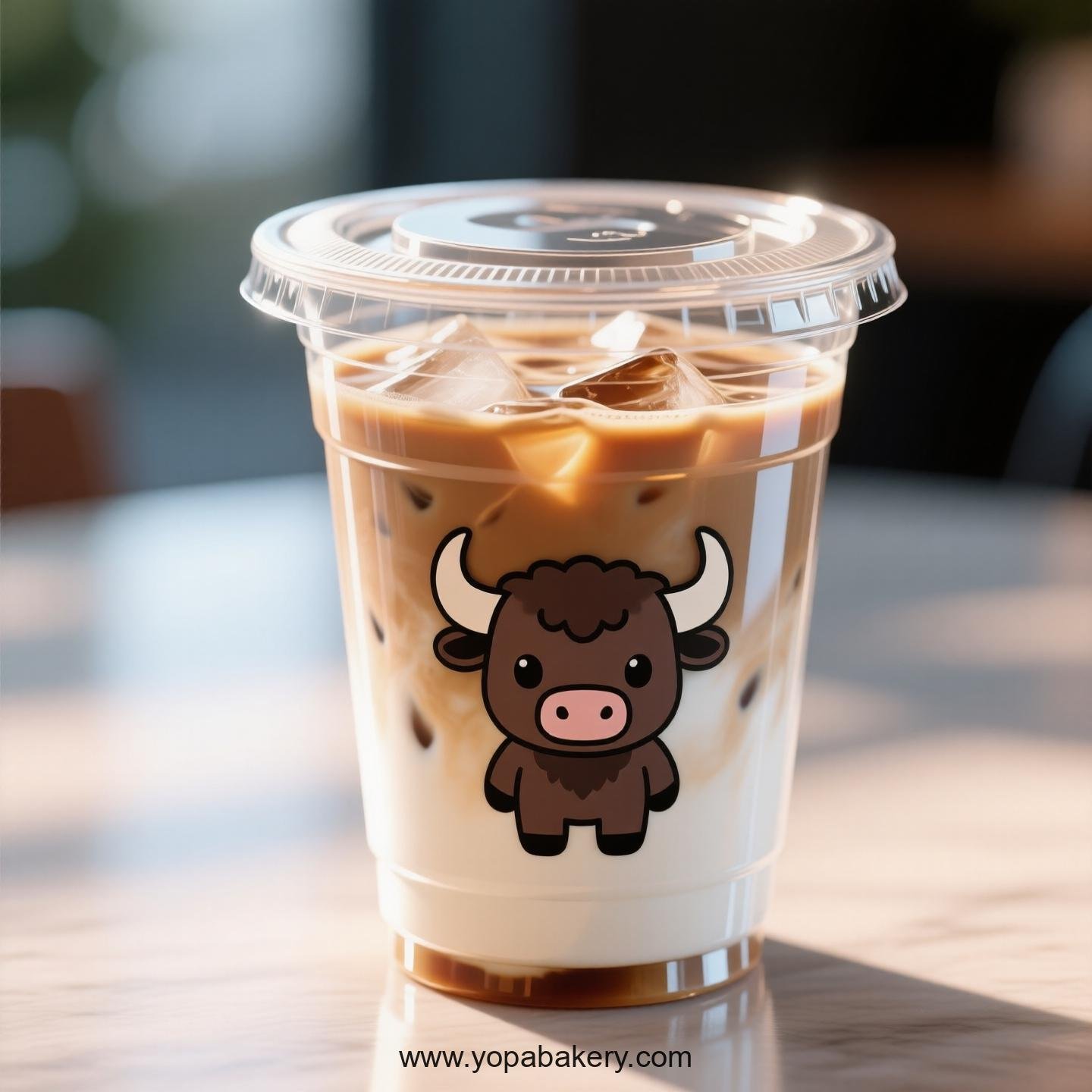 Buffalo Themed Clear Plastic Cups - Disposable PP & PET Coffee Cups with Lids