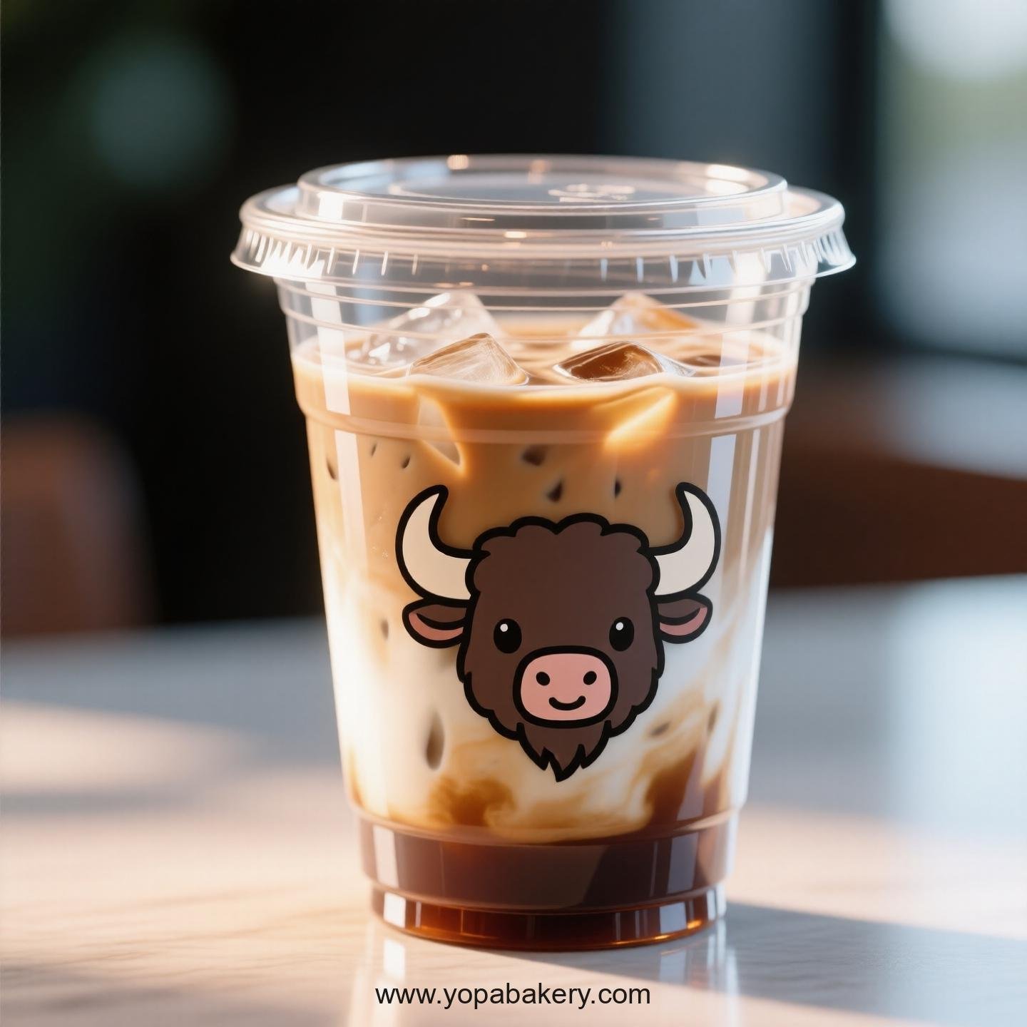 Buffalo Themed Clear Plastic Cups - Disposable PP & PET Coffee Cups with Lids
