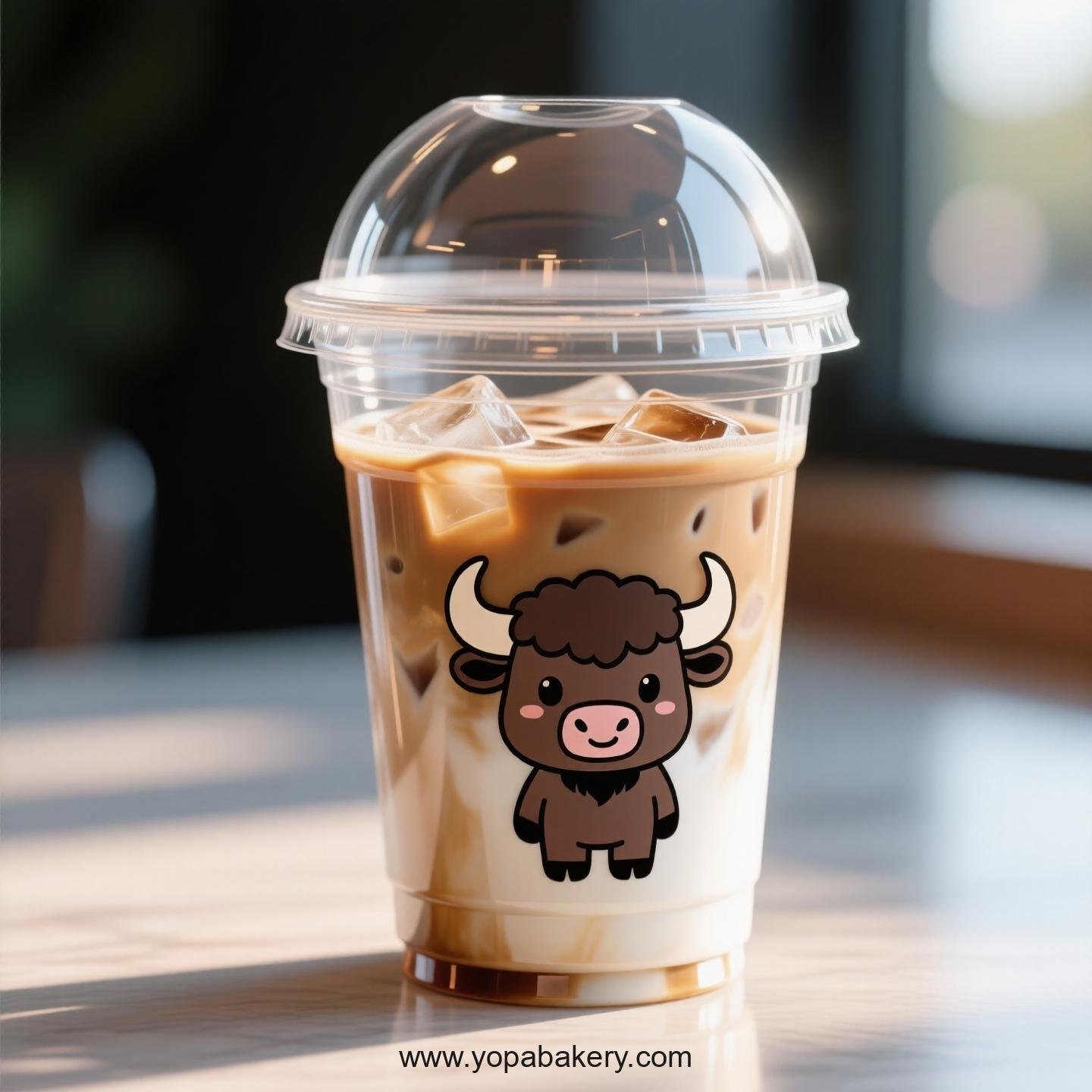 Buffalo Themed Clear Plastic Cups - Disposable PP & PET Coffee Cups with Lids