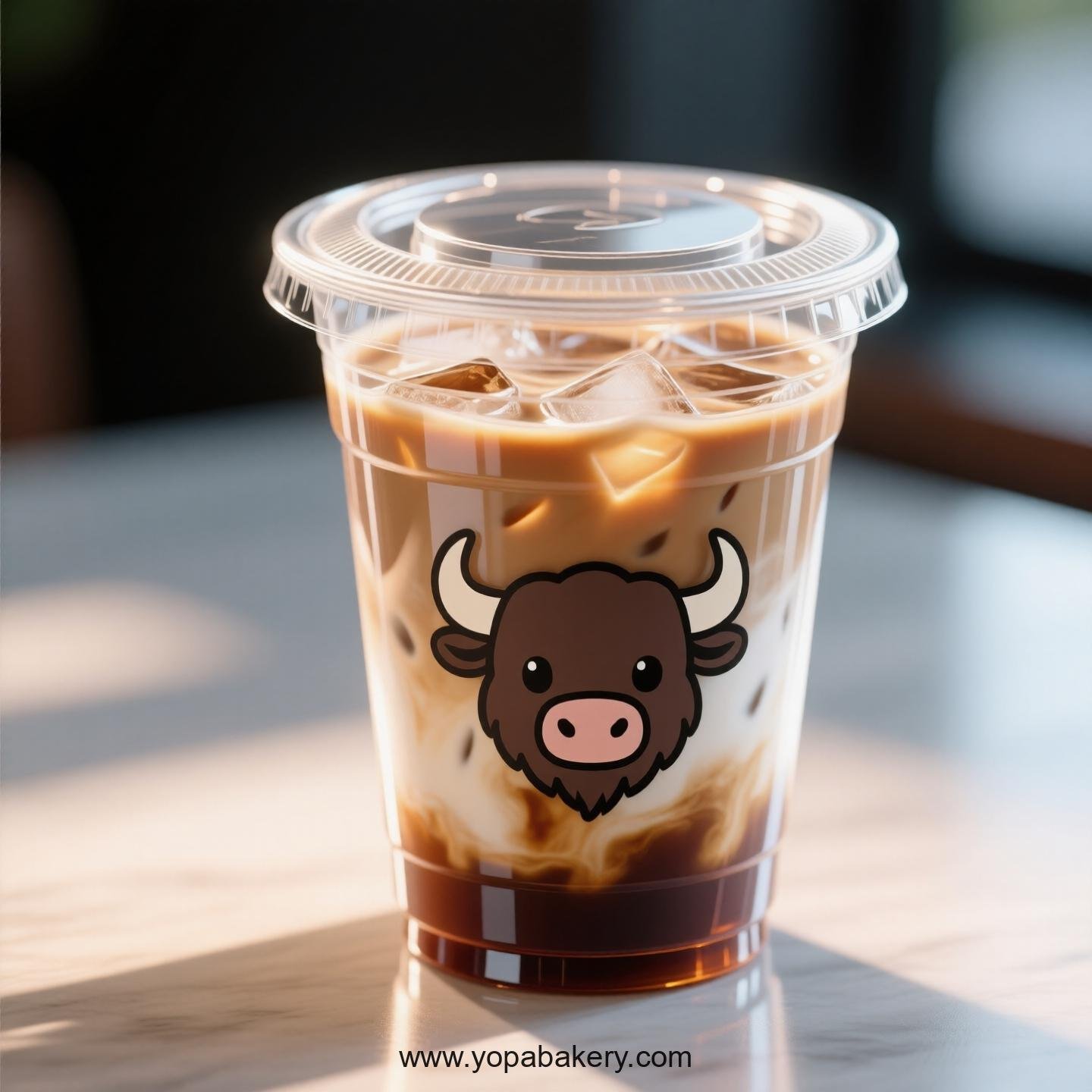 Buffalo Themed Clear Plastic Cups - Disposable PP & PET Coffee Cups with Lids