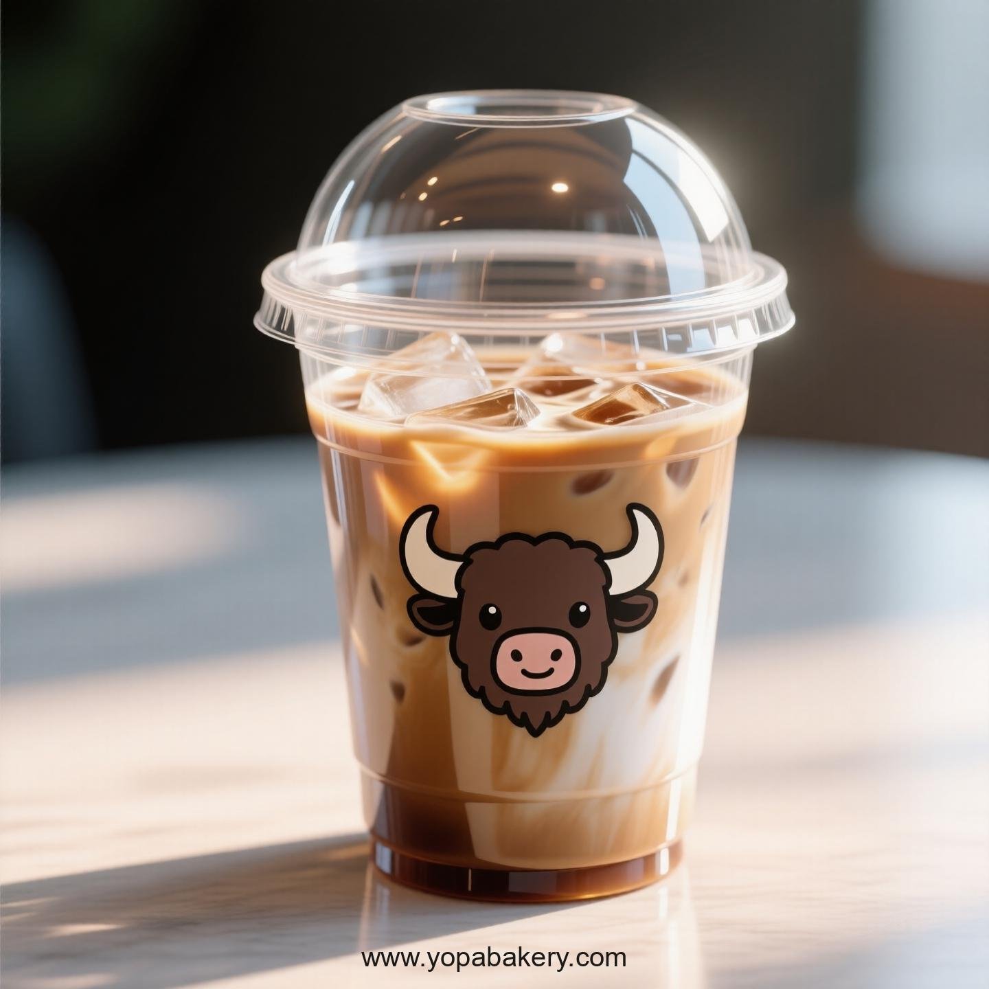 Buffalo Themed Clear Plastic Cups - Disposable PP & PET Coffee Cups with Lids