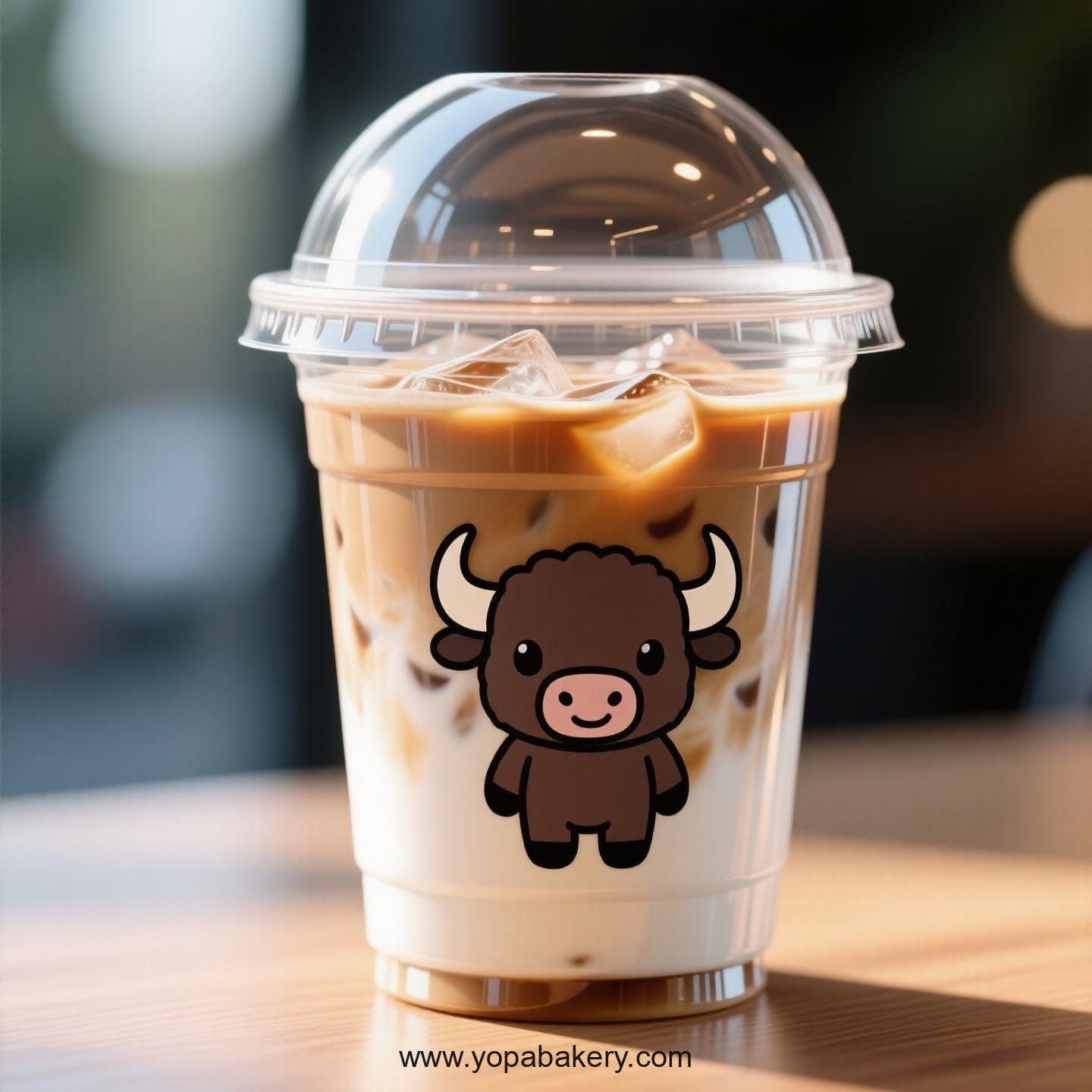 Buffalo Themed Clear Plastic Cups - Disposable PP & PET Coffee Cups with Lids