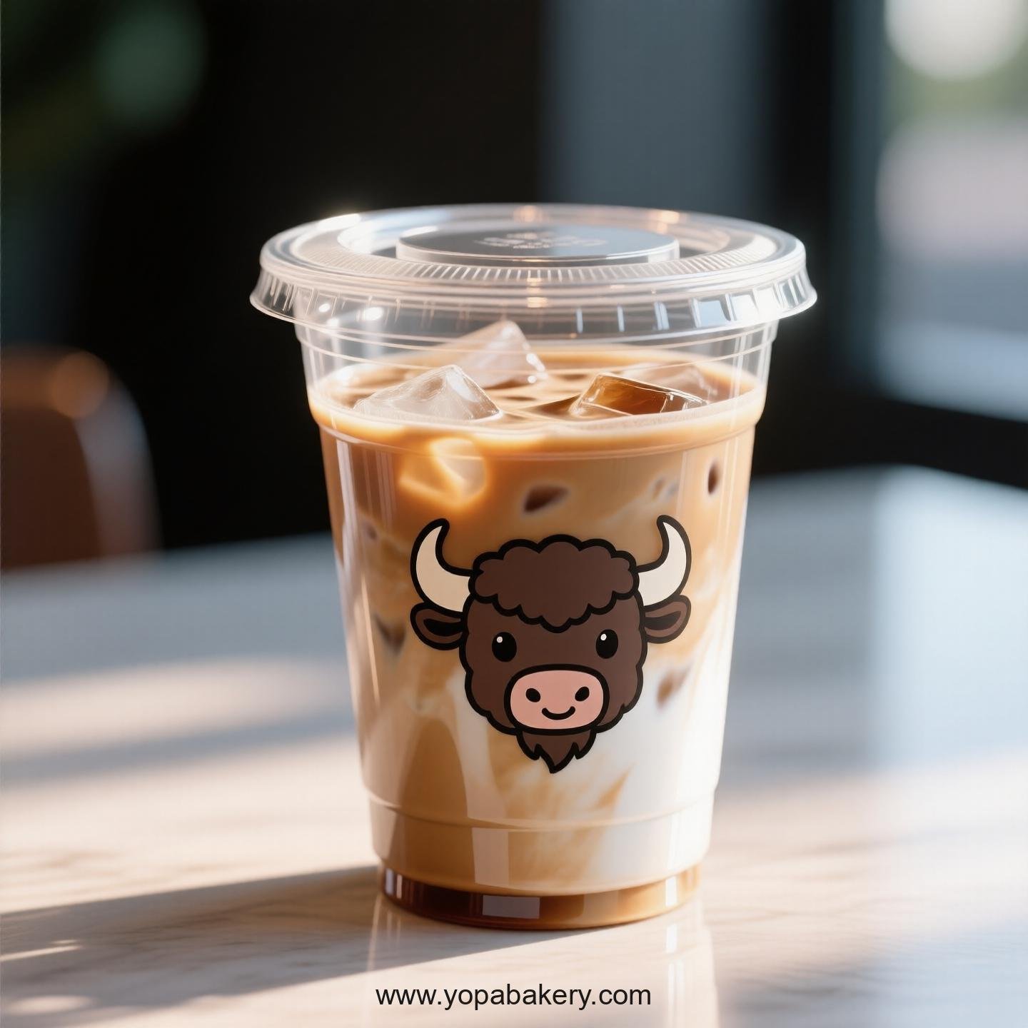Buffalo Themed Clear Plastic Cups - Disposable PP & PET Coffee Cups with Lids