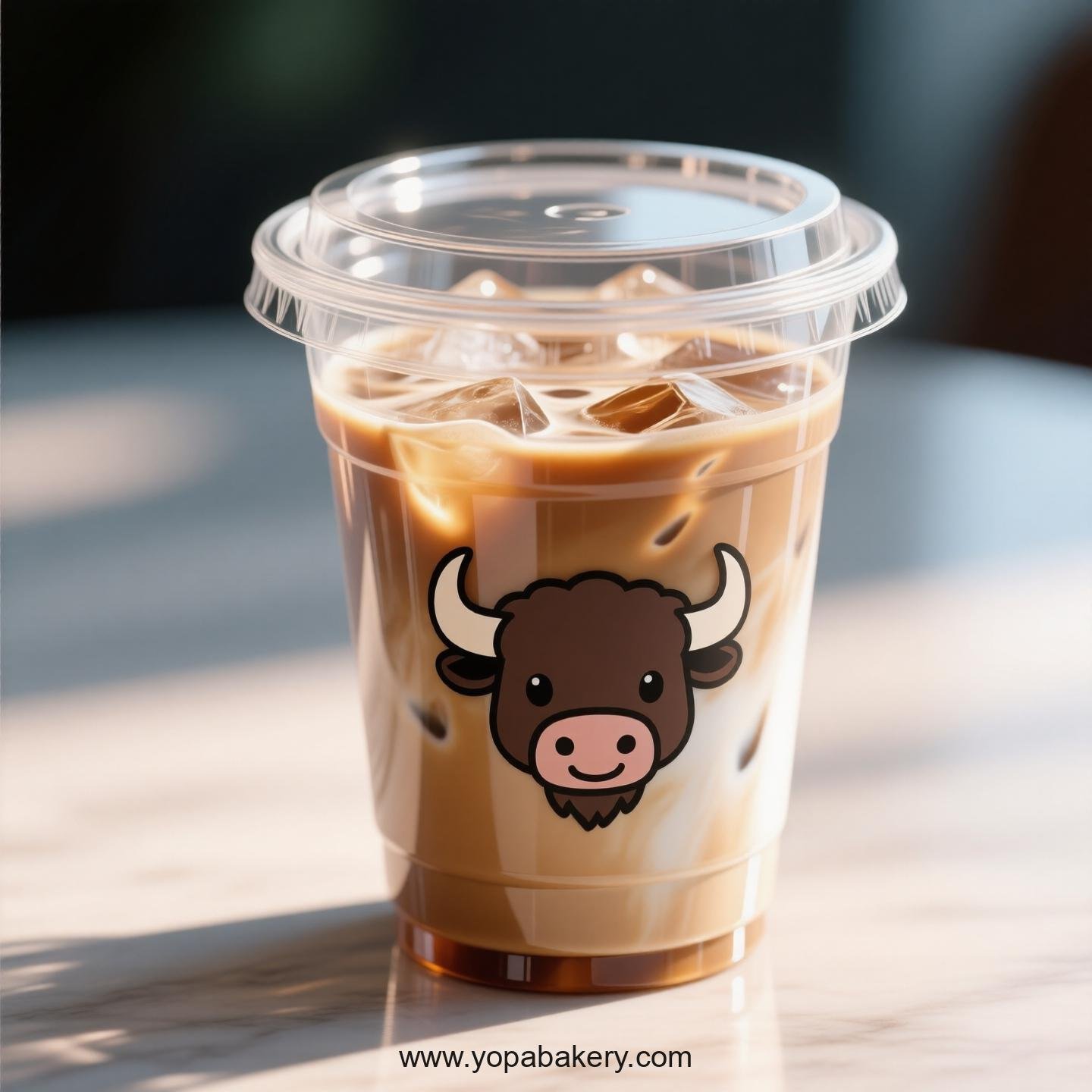Buffalo Themed Clear Plastic Cups - Disposable PP & PET Coffee Cups with Lids
