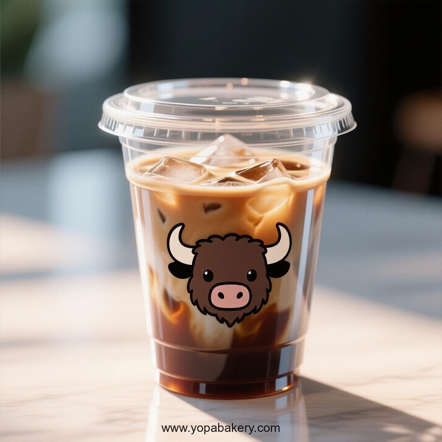 Buffalo Themed Clear Plastic Cups - Disposable PP & PET Coffee Cups with Lids