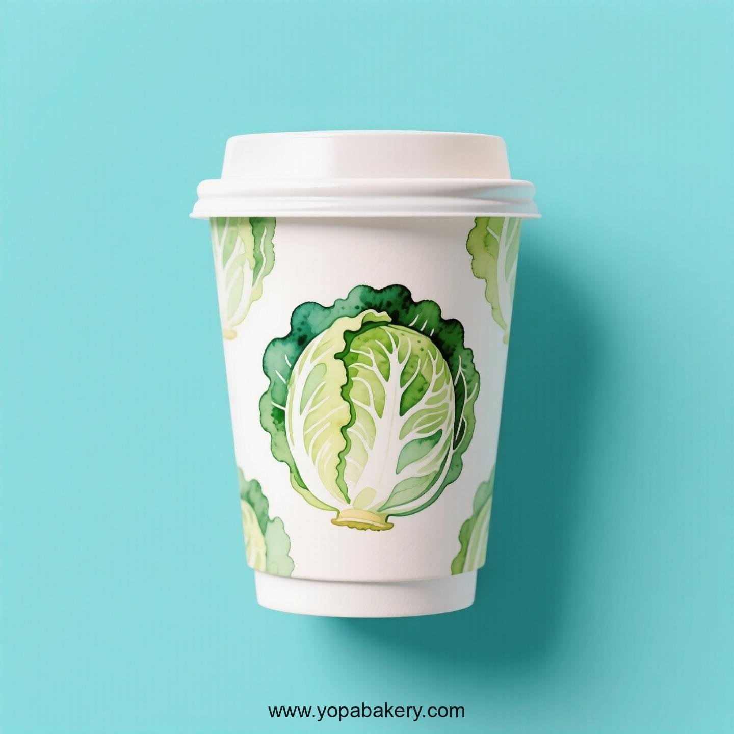 Cabbage Design Paper Coffee Cups Factory: 4-24 oz Custom Logo