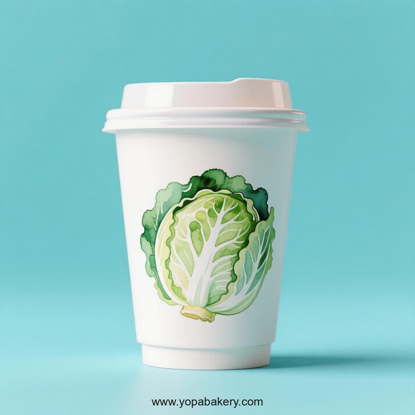 Cabbage Design Paper Coffee Cups Factory: 4-24 oz Custom Logo