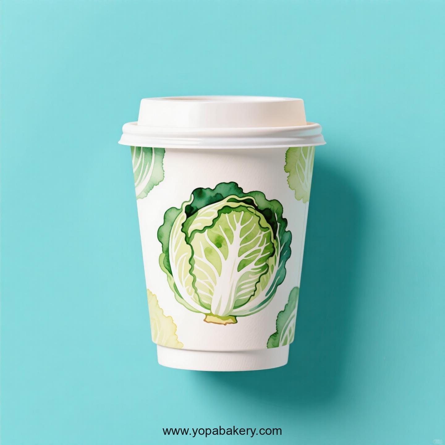 Cabbage Design Paper Coffee Cups Factory: 4-24 oz Custom Logo