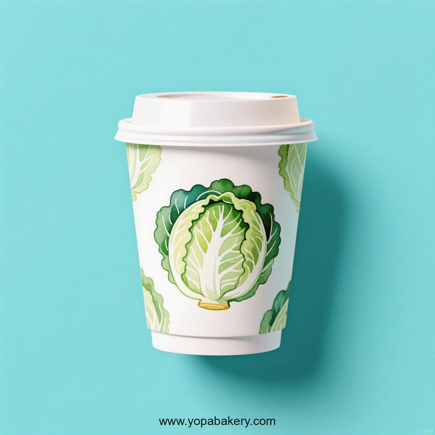 Cabbage Design Paper Coffee Cups Factory: 4-24 oz Custom Logo