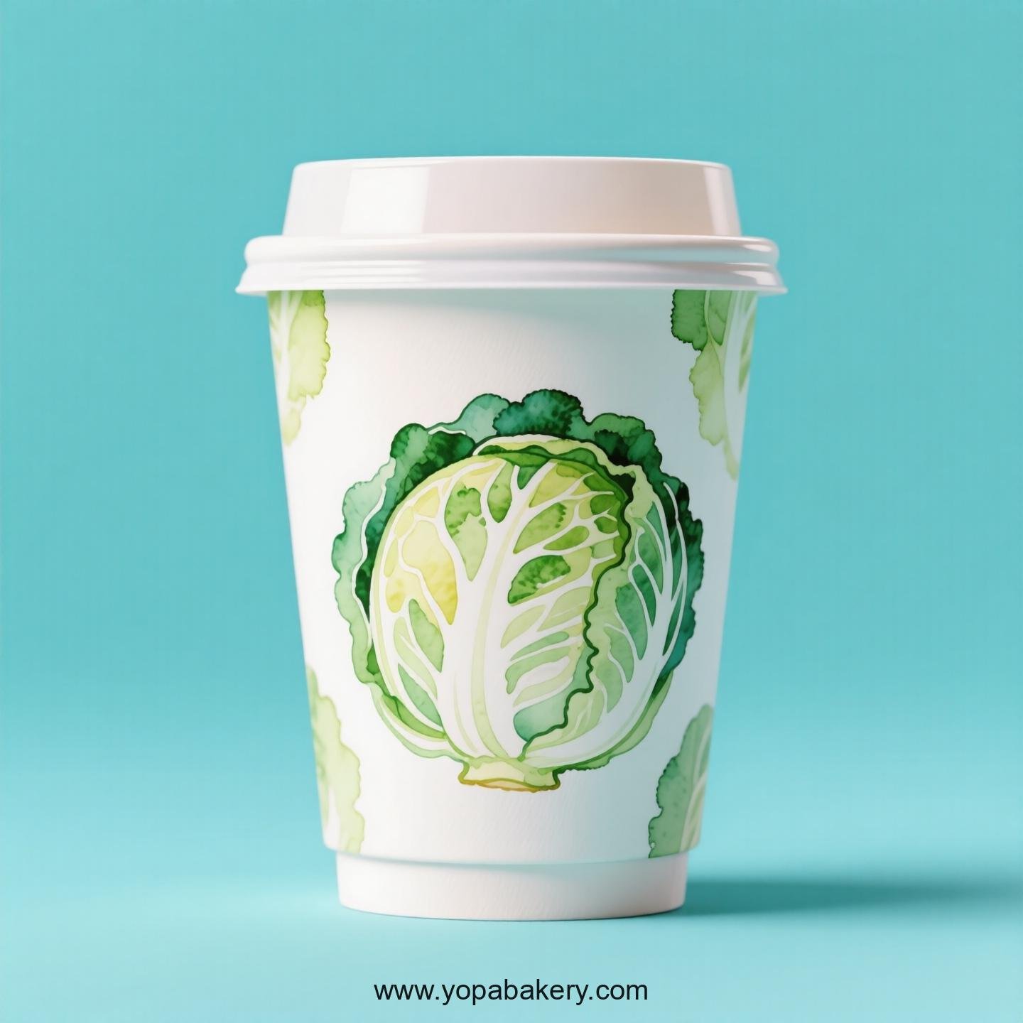 Cabbage Design Paper Coffee Cups Factory: 4-24 oz Custom Logo
