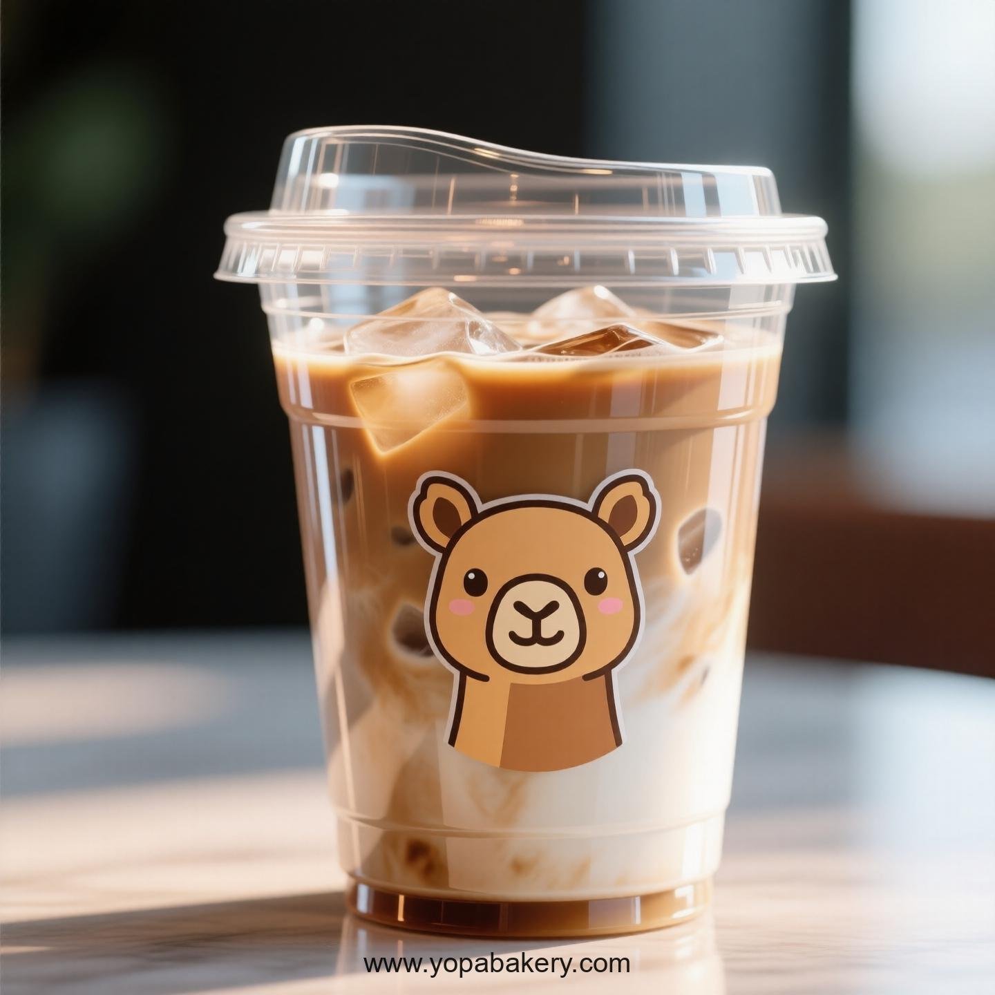 Camel Themed Clear Plastic Cups - Disposable PP & PET Coffee Cups with Lids