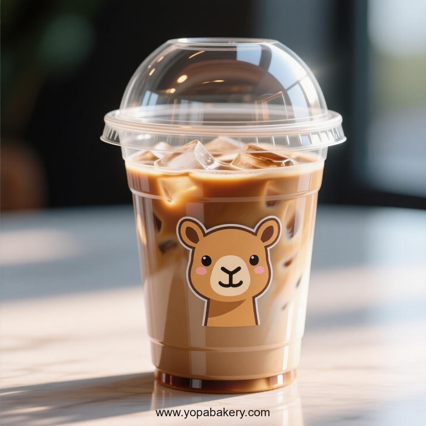 Camel Themed Clear Plastic Cups - Disposable PP & PET Coffee Cups with Lids