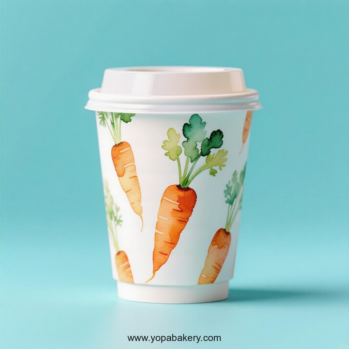 Carrot Design Paper Coffee Cups Factory: 4-24 oz Custom Logo