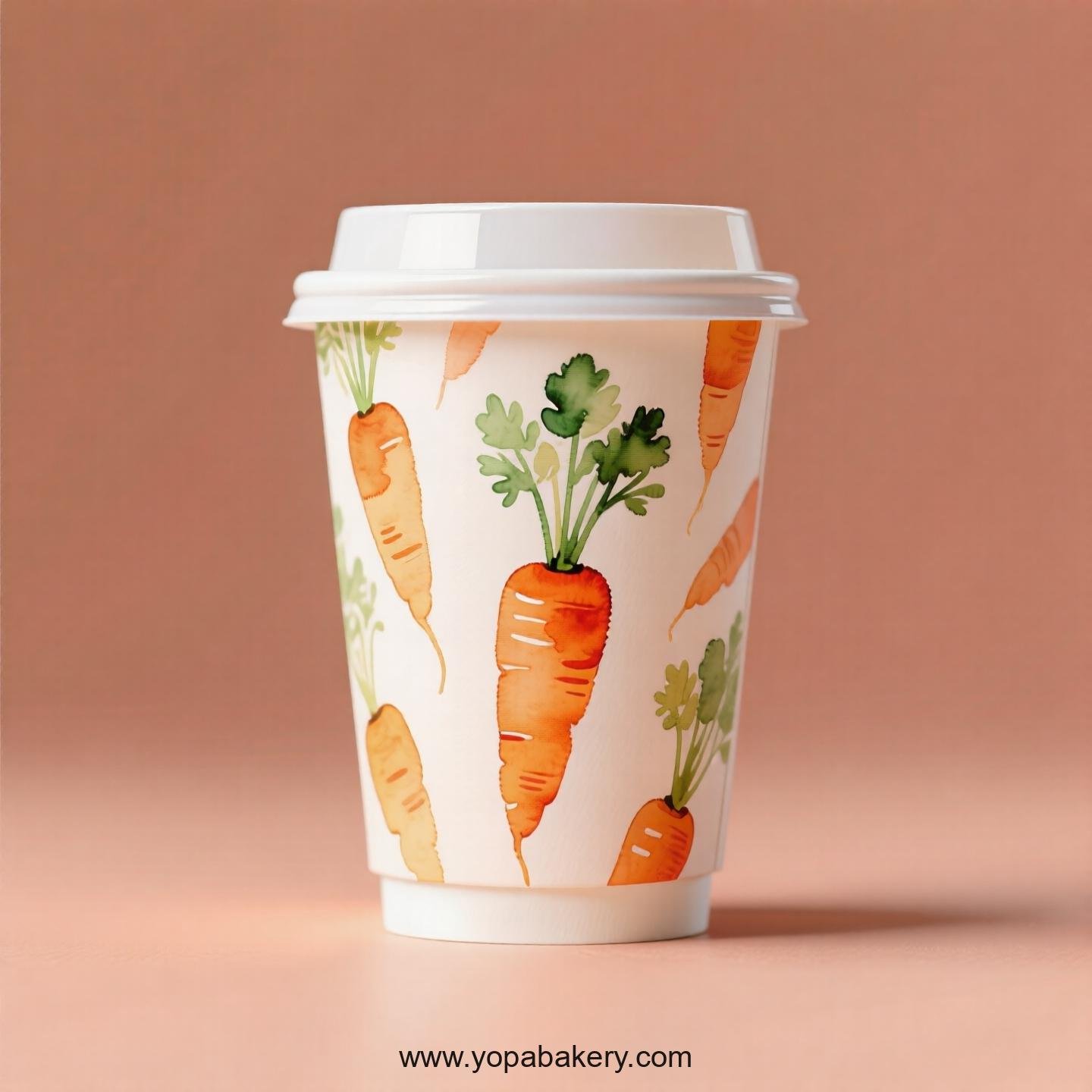 Carrot Design Paper Coffee Cups Factory: 4-24 oz Custom Logo