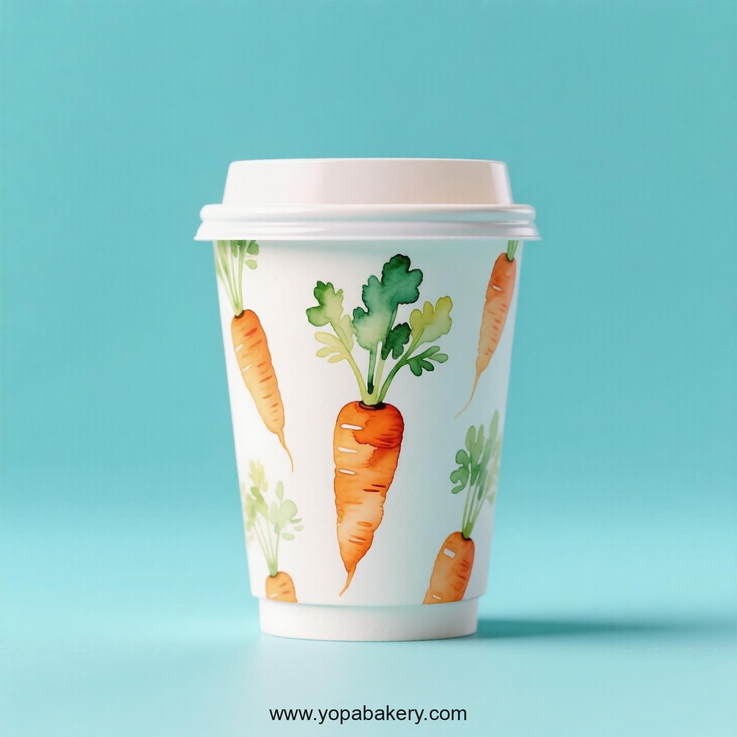 Carrot Design Paper Coffee Cups Factory: 4-24 oz Custom Logo