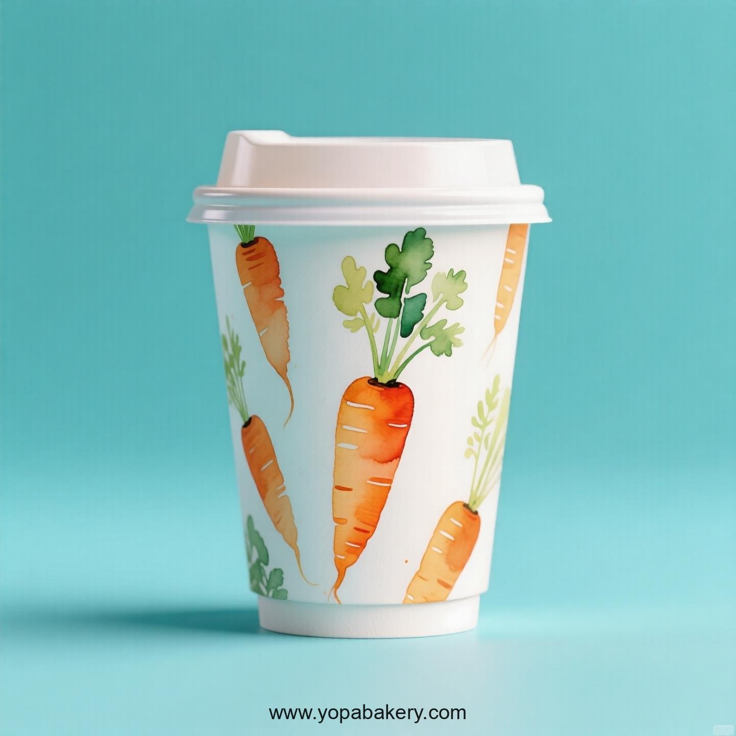 Carrot Design Paper Coffee Cups Factory: 4-24 oz Custom Logo
