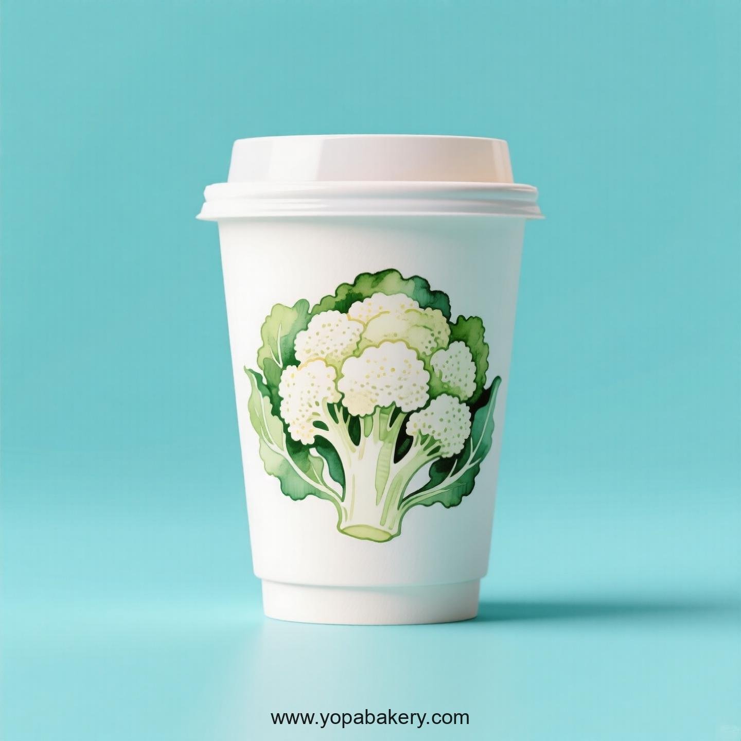 Cauliflower Design Paper Coffee Cups Factory: 4-24 oz Custom Logo
